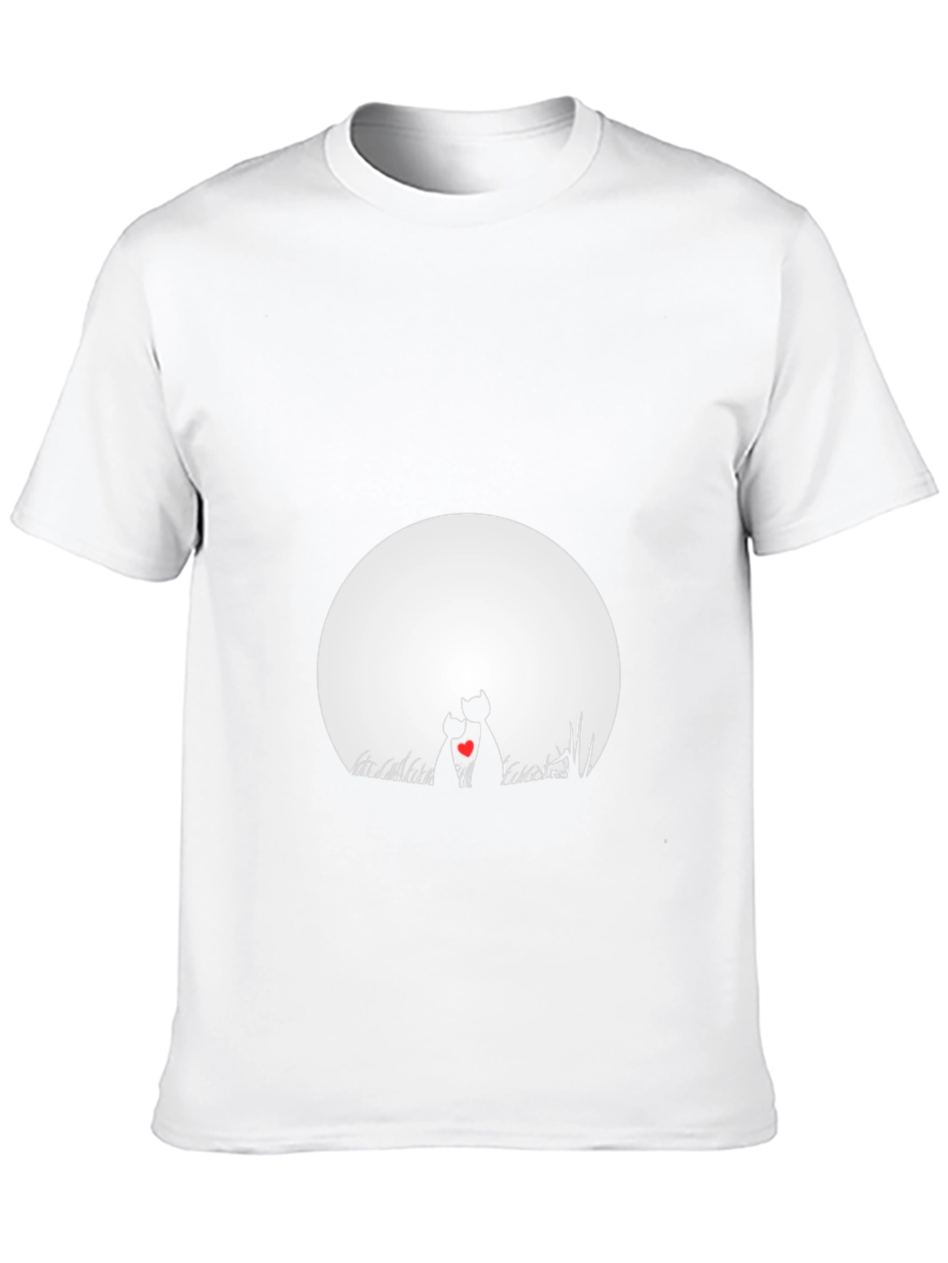 Love Cats T-Shirt - Romantic Moon Graphic Tee