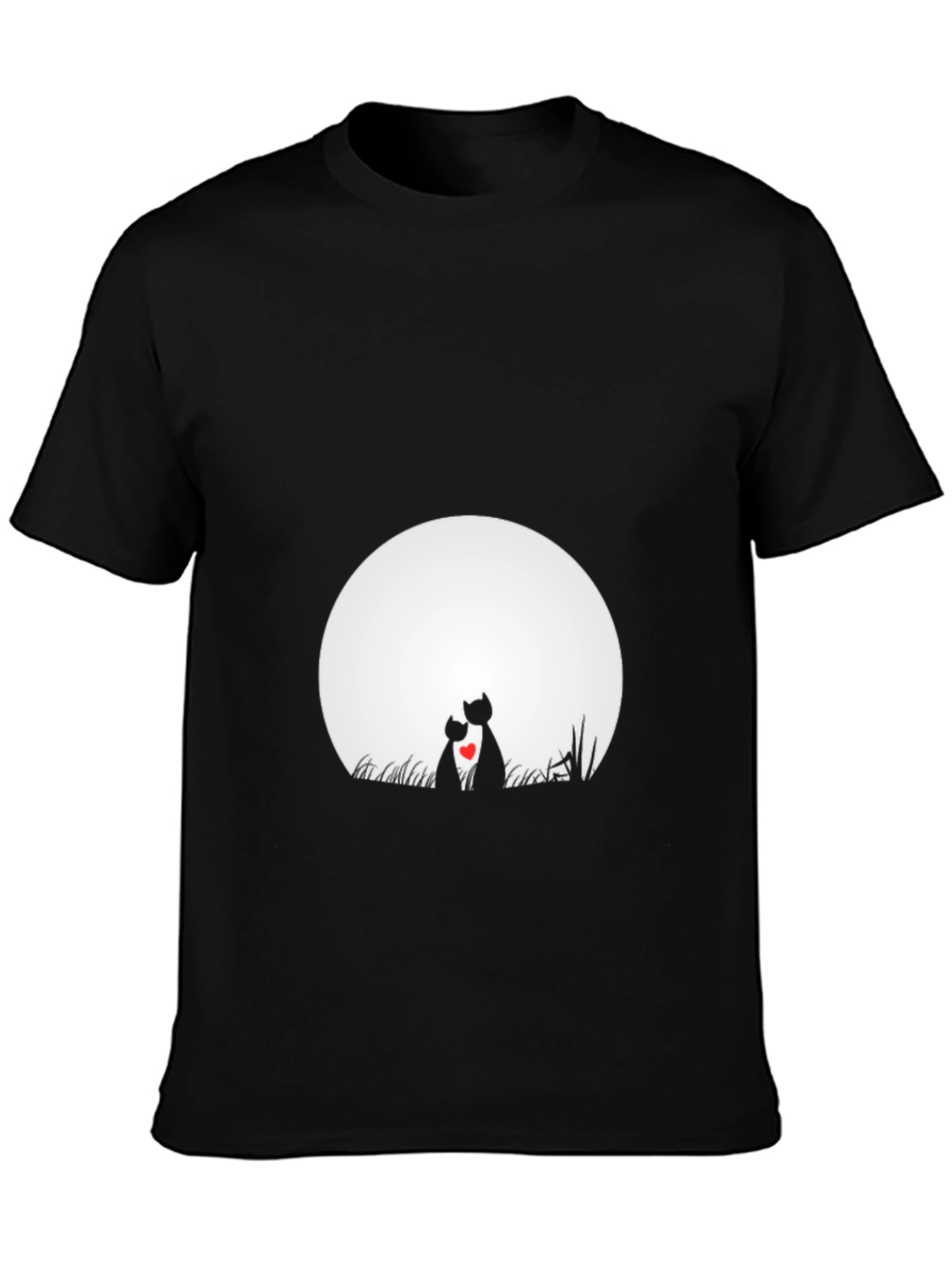 Love Cats T-Shirt - Romantic Moon Graphic Tee