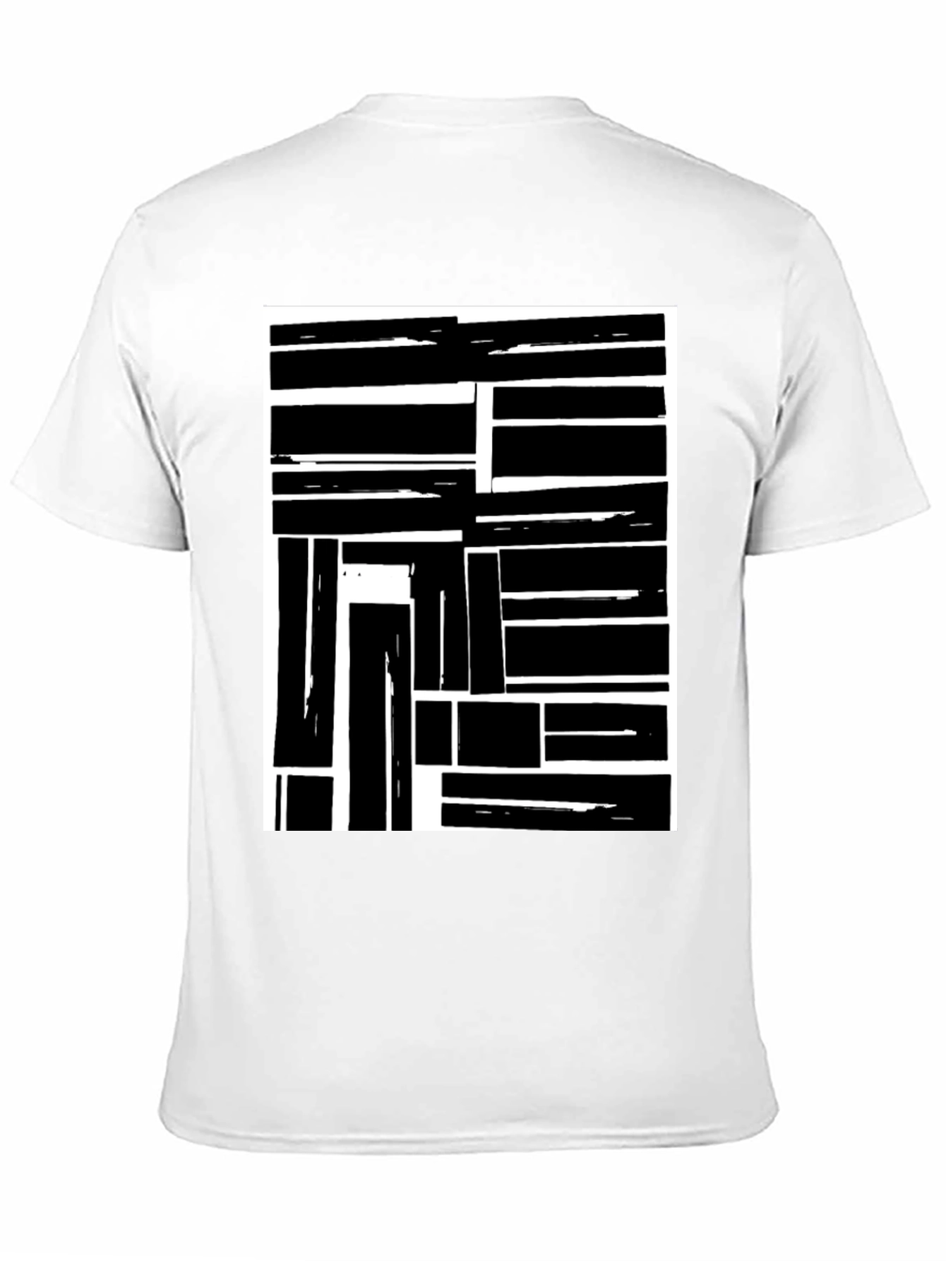Abstract Block Pattern Black T-Shirt