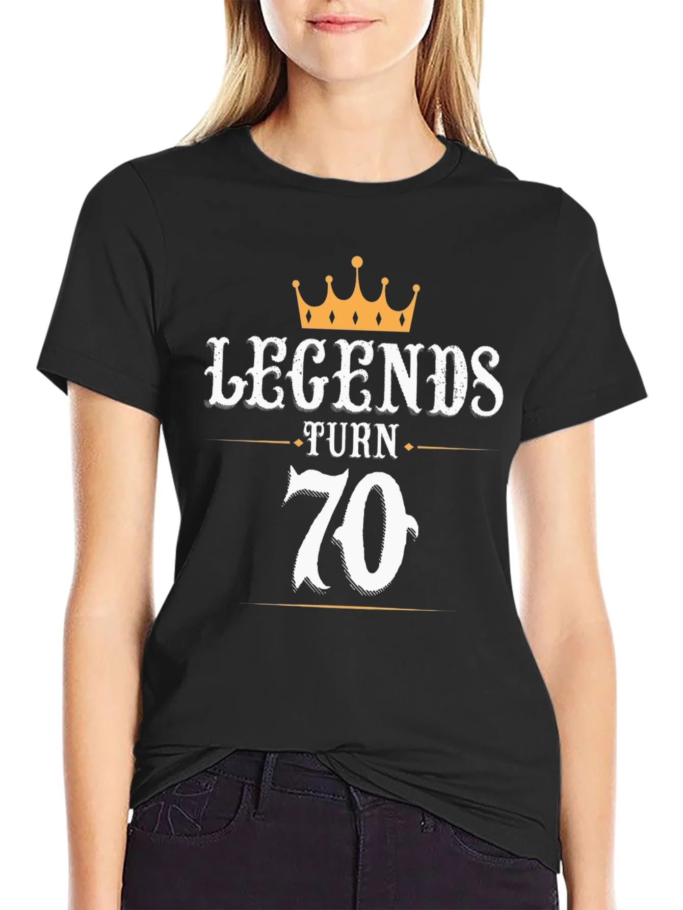 Legends Turn 70 Black Graphic T-Shirt
