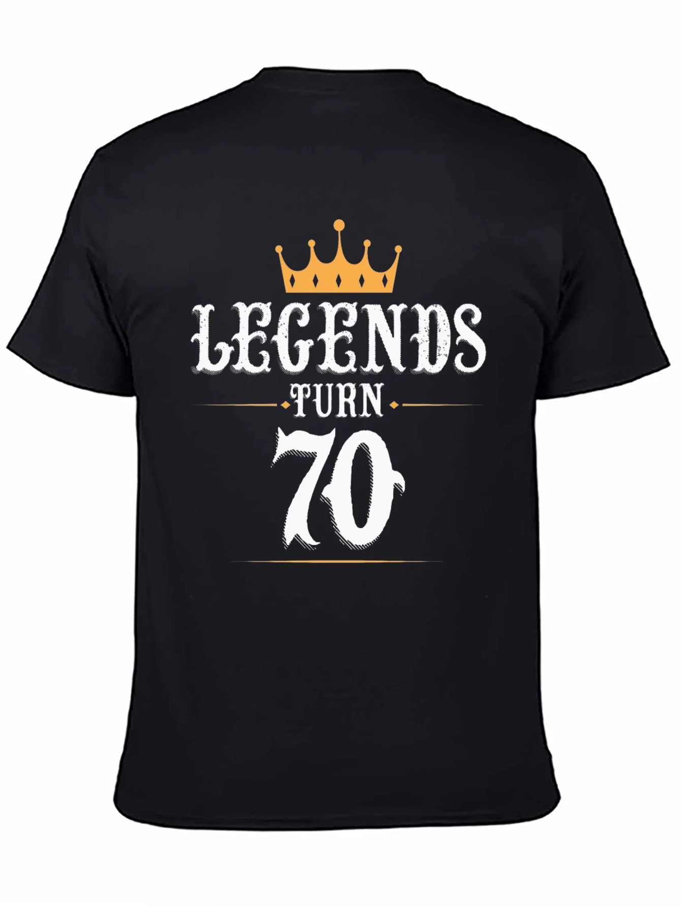 Legends Turn 70 Black Graphic T-Shirt