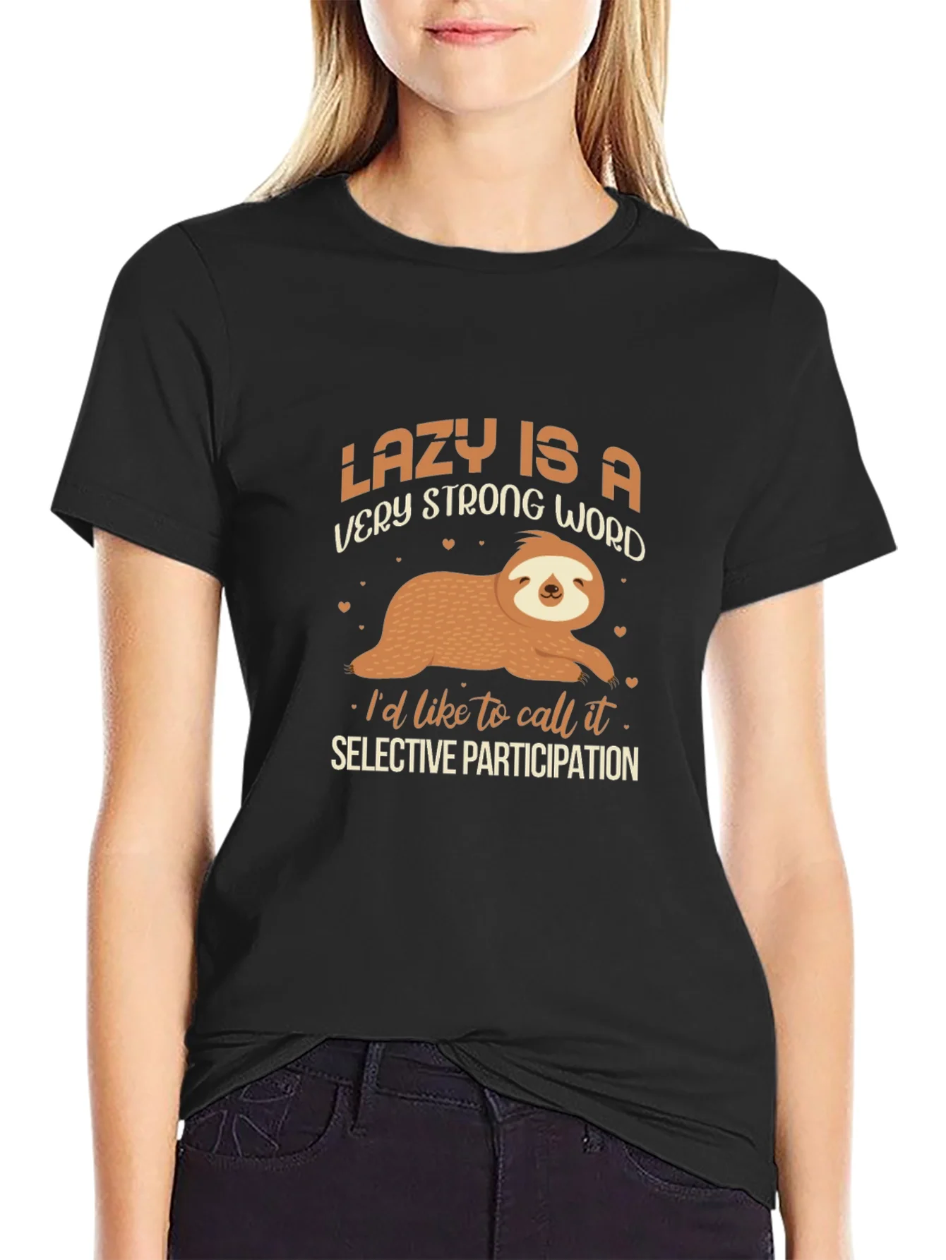 Lazy Sloth Graphic T-Shirt - Selective Participation
