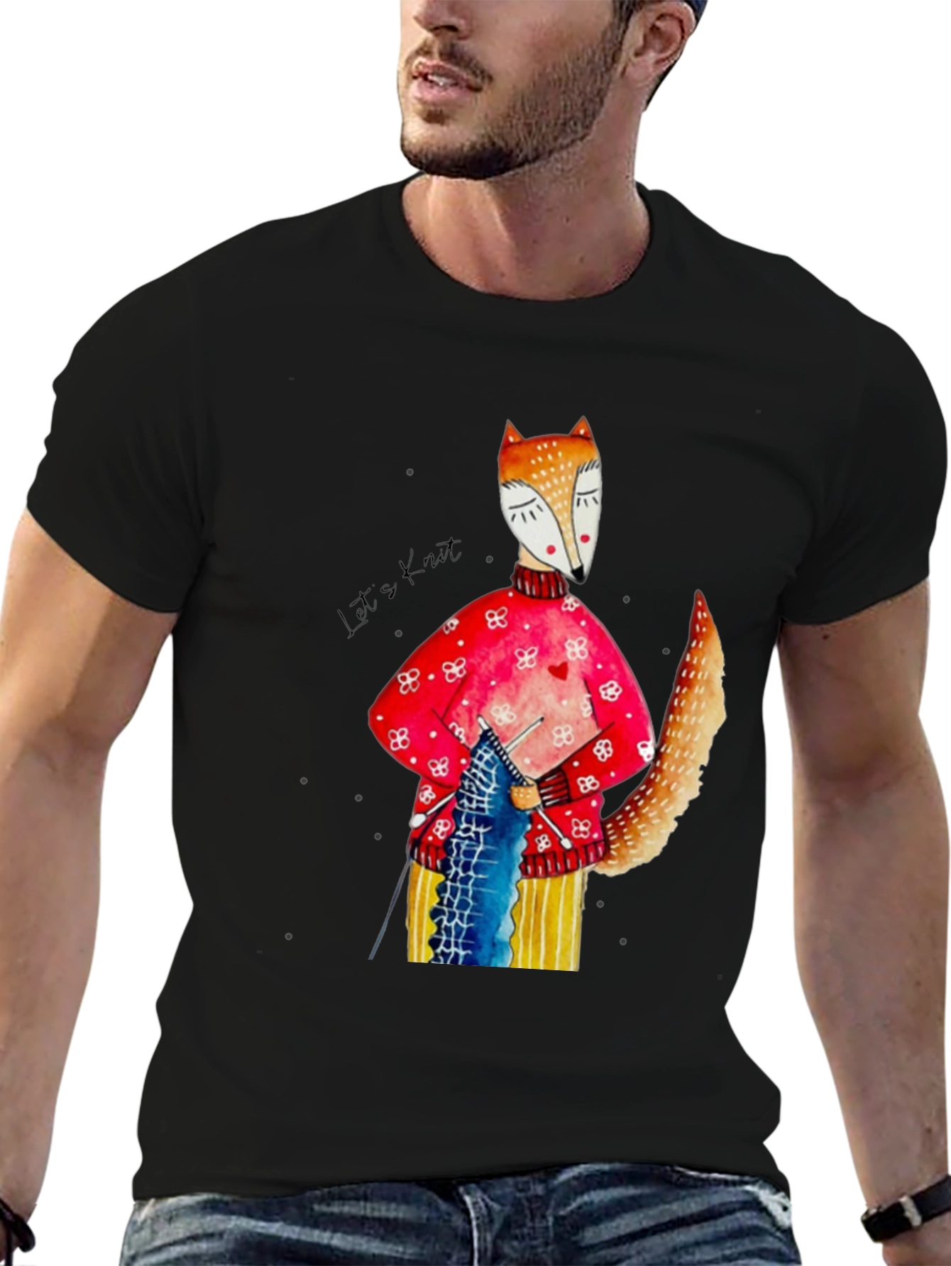 Knitting Fox Graphic Tee
