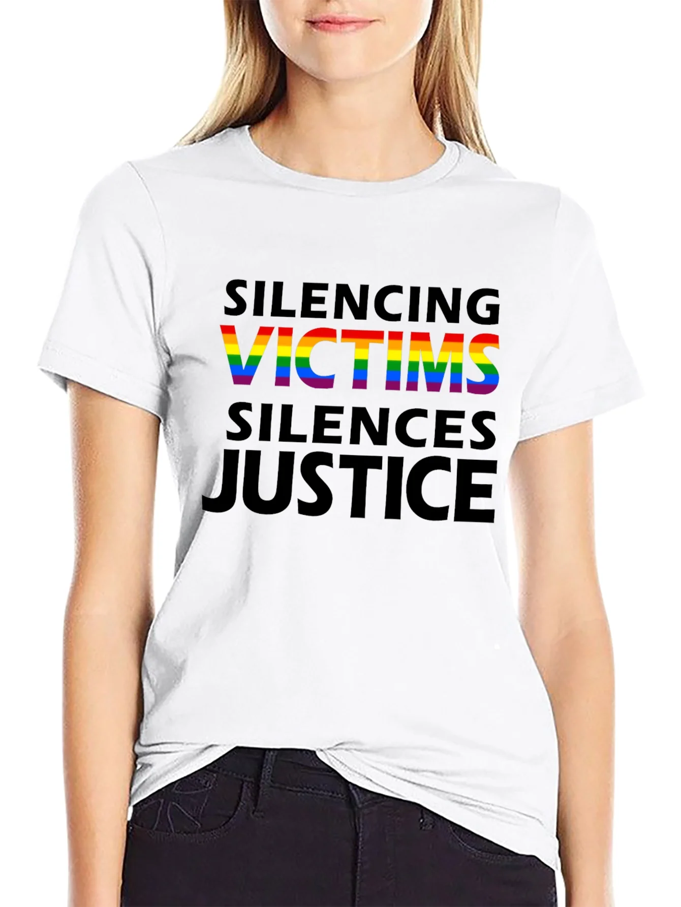 Silencing Victims Silences Justice LGBTQ+ T-Shirt