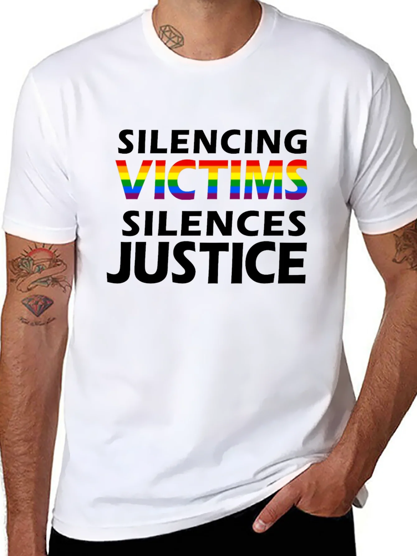 Silencing Victims Silences Justice LGBTQ+ T-Shirt