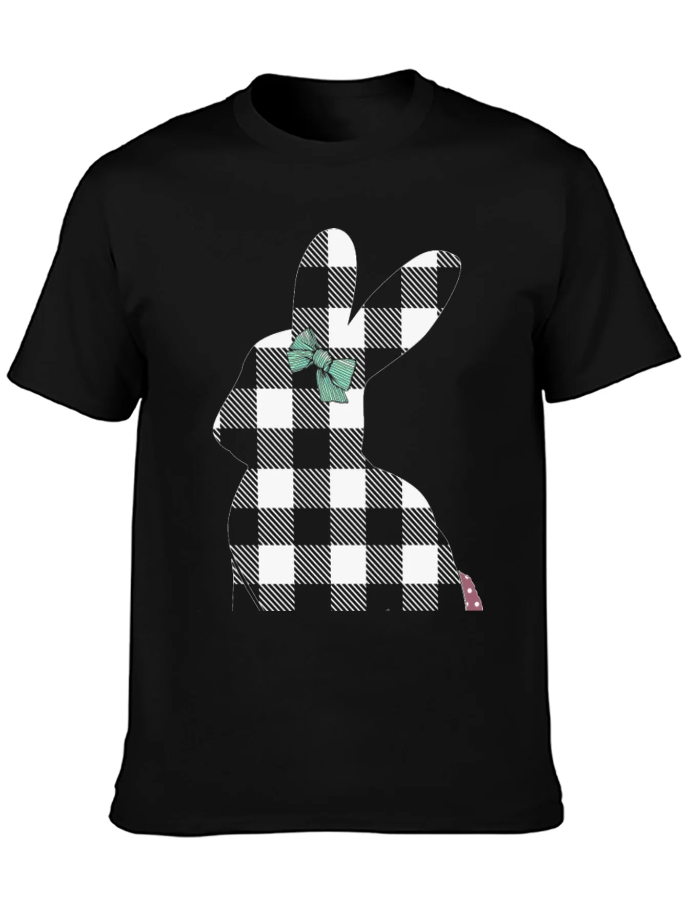 Easter Bunny Plaid Bow T-Shirt