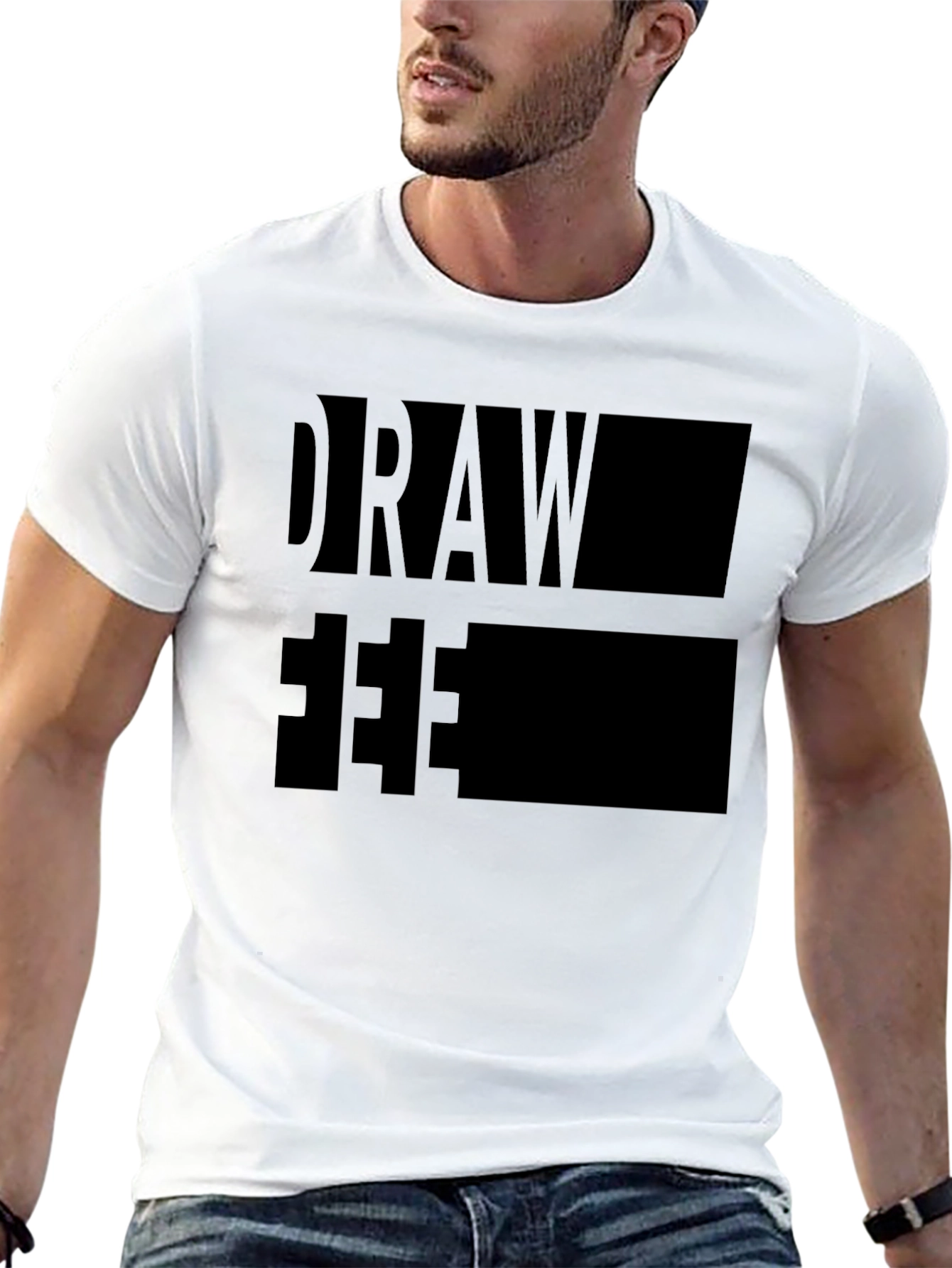 Draw Free Mens Black T-Shirt