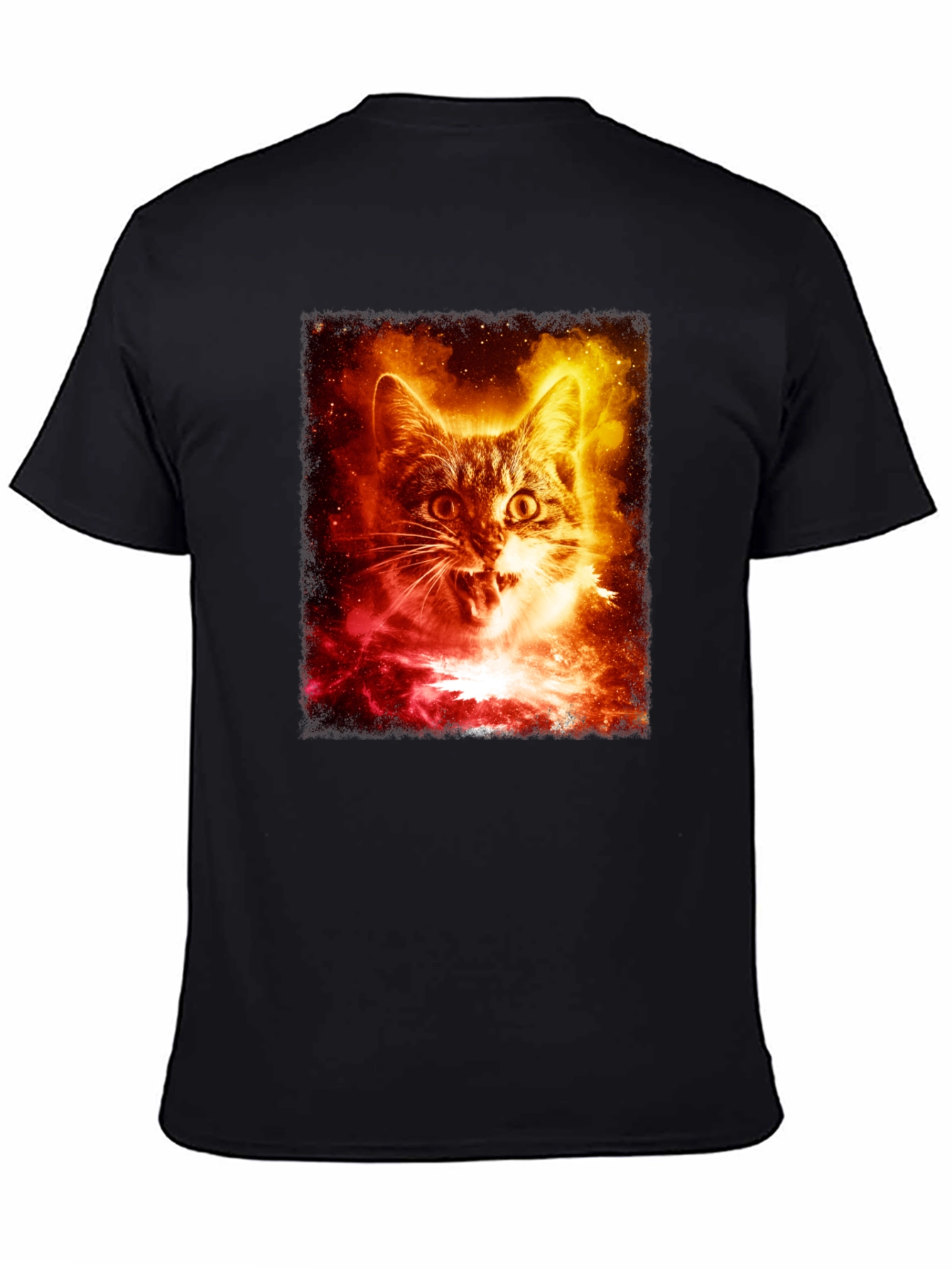 Galaxy Cat Graphic Tee - Unisex Black T-Shirt