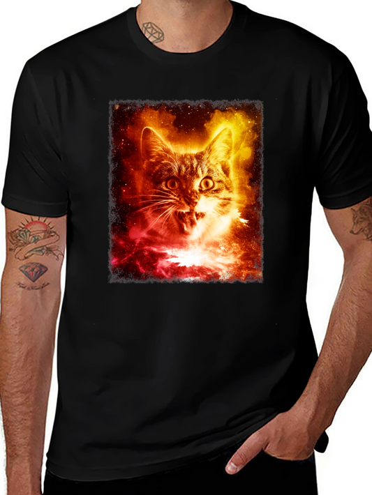 Galaxy Cat Graphic Tee - Unisex Black T-Shirt