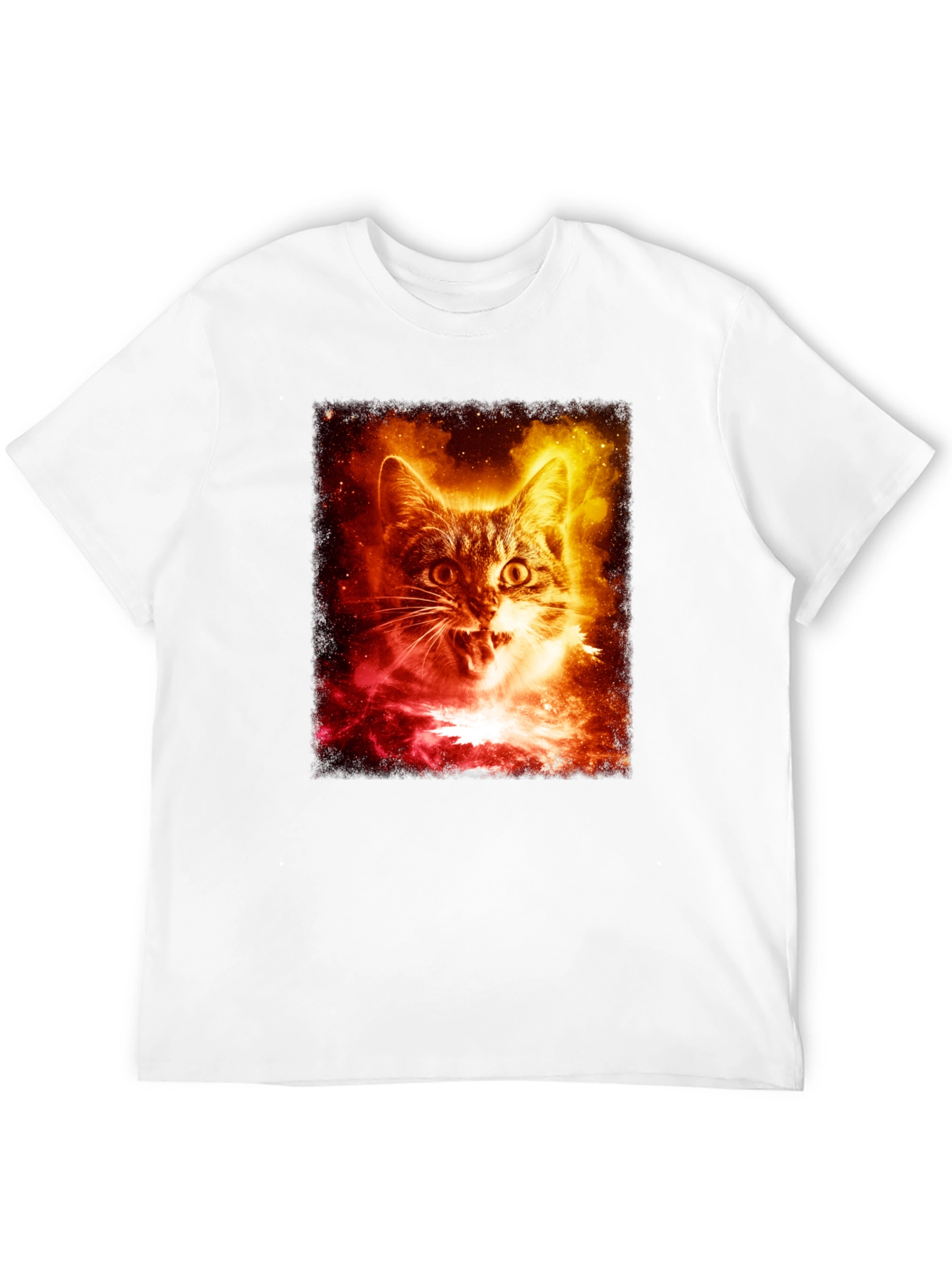 Galaxy Cat Graphic Tee - Unisex Black T-Shirt