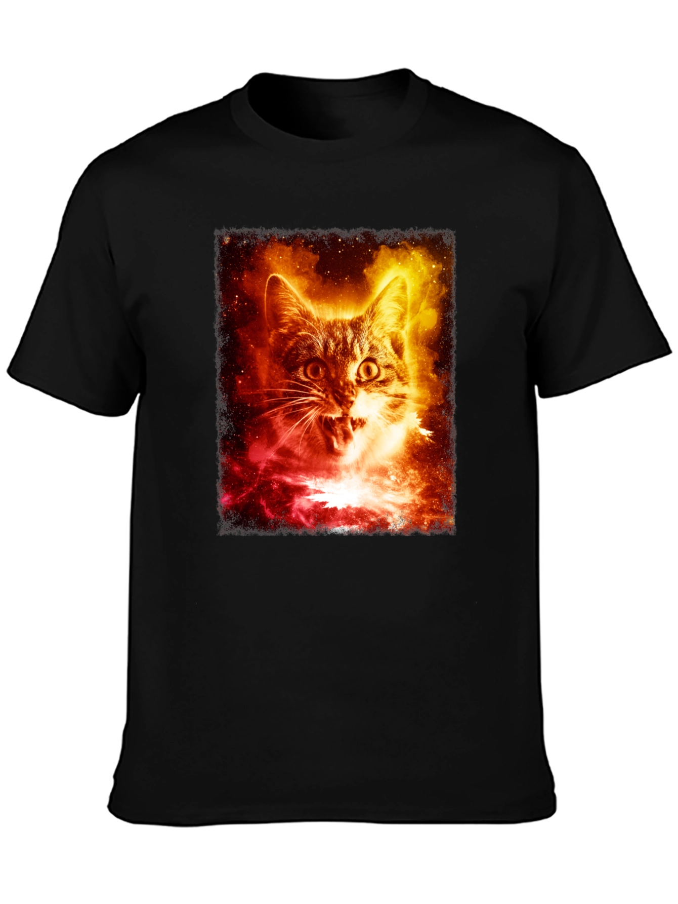 Galaxy Cat Graphic Tee - Unisex Black T-Shirt