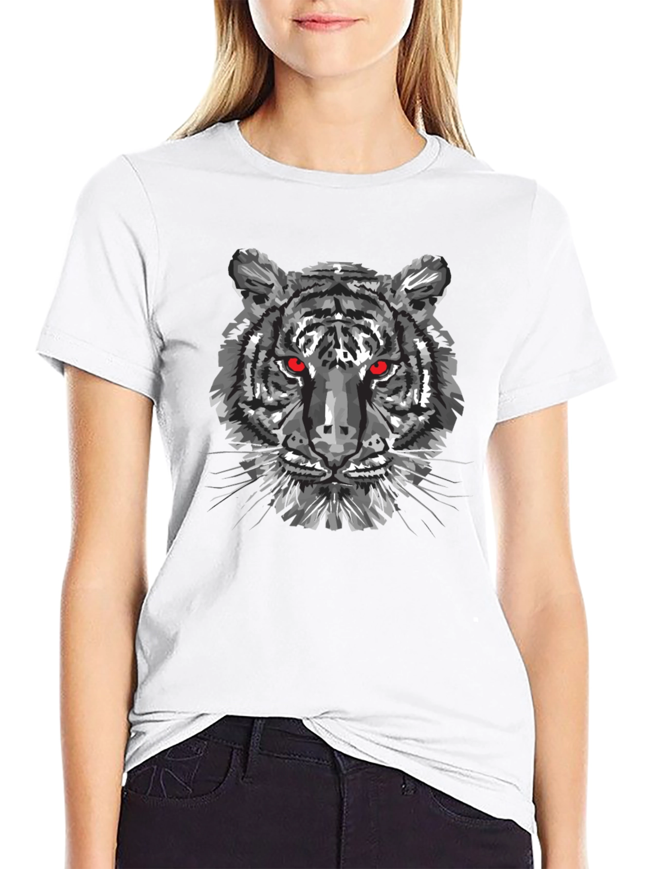 Black Tiger Graphic Tee - Mens Crew Neck T-Shirt