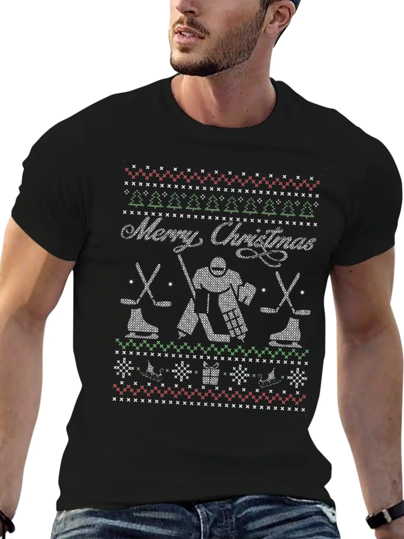 Festive Hockey Christmas T-Shirt