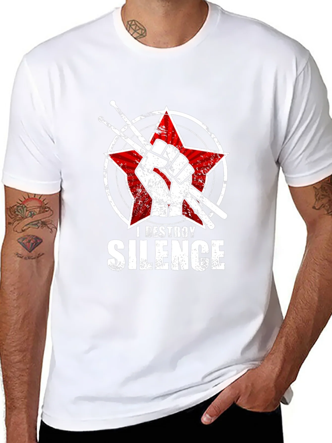 I Destroy Silence Drummer T-Shirt