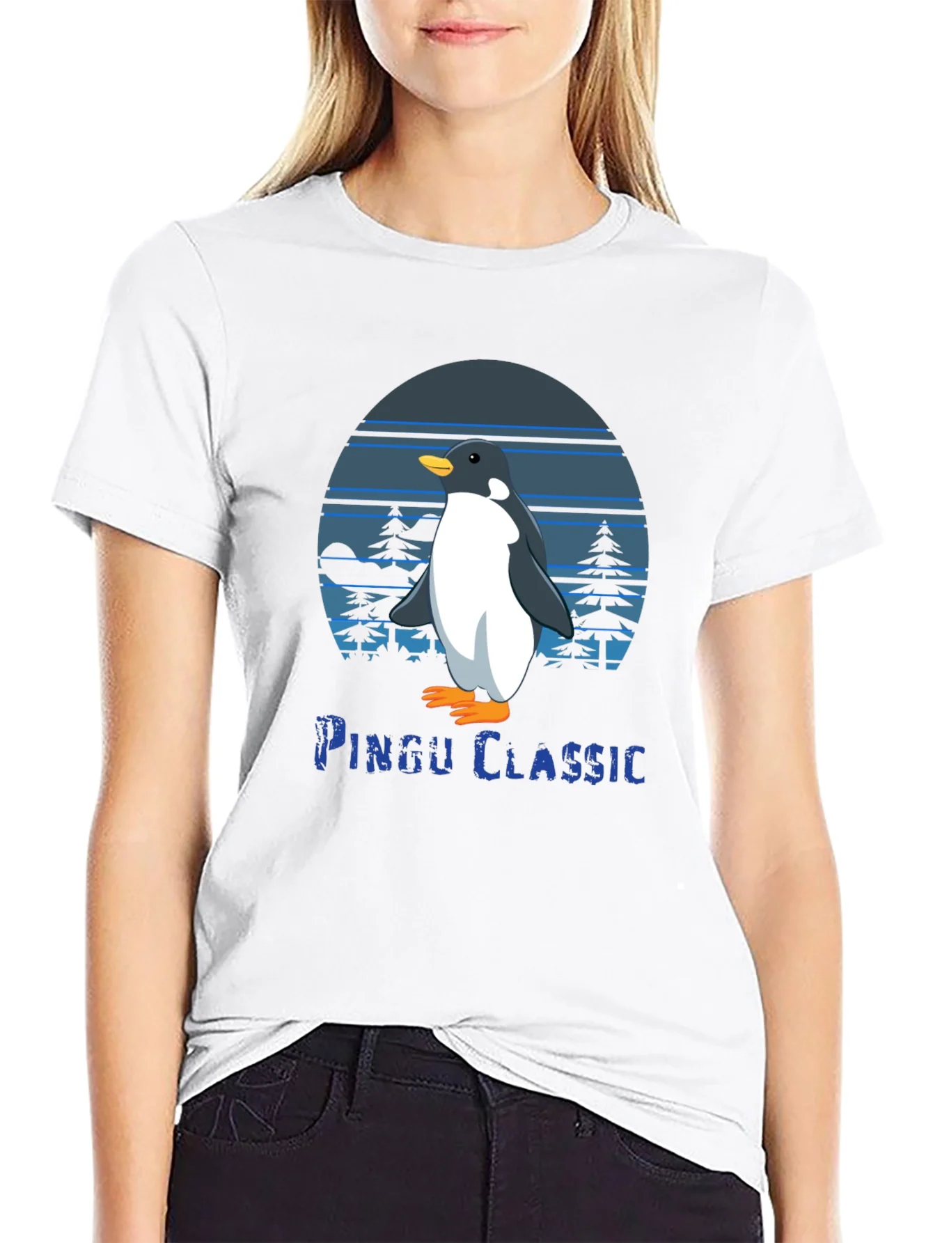 Pingu Classic Black Graphic Tee