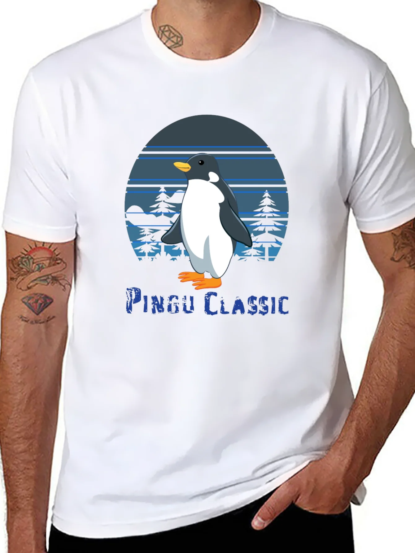 Pingu Classic Black Graphic Tee