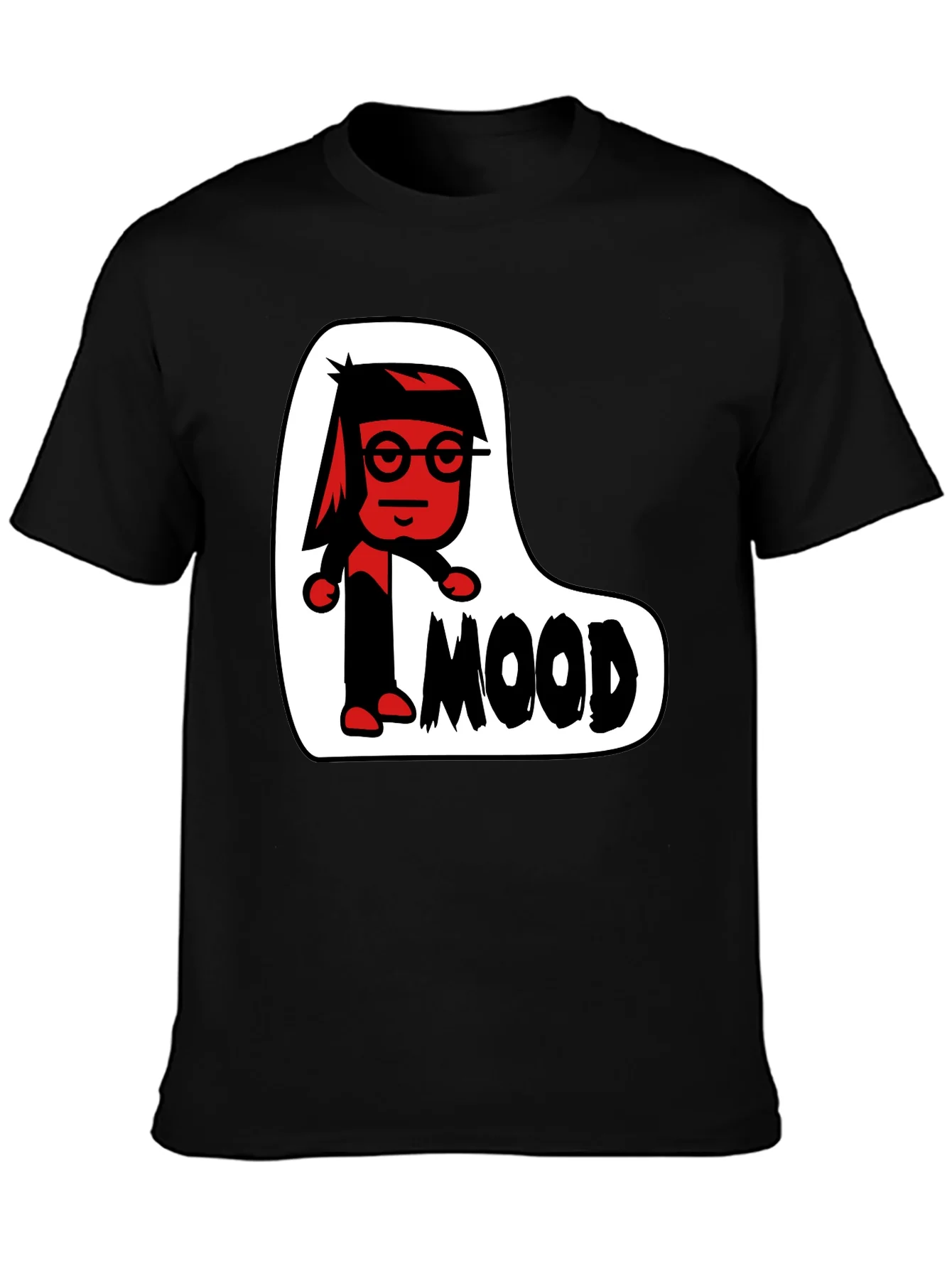 Mood Cartoon Graphic Black T-Shirt