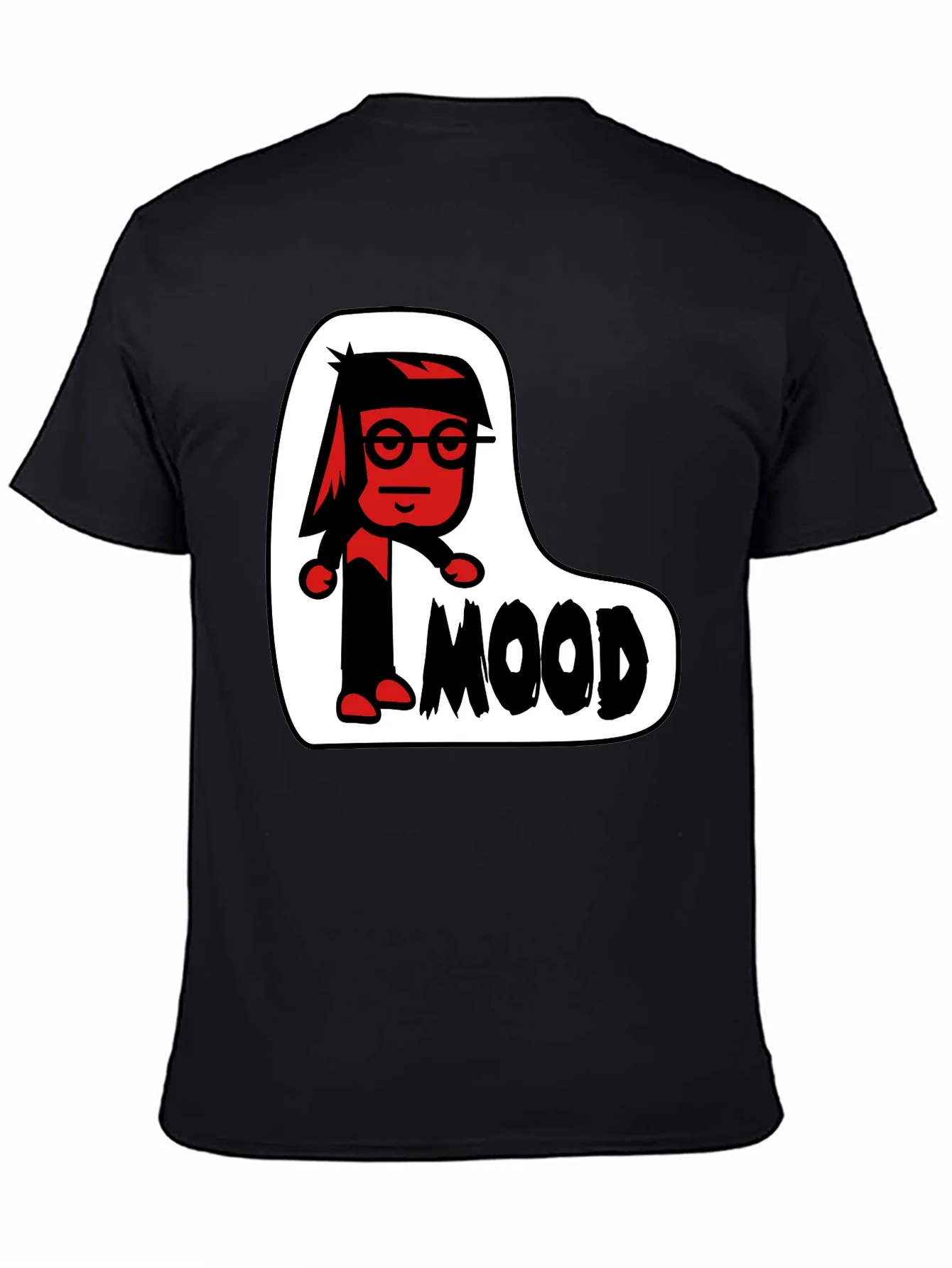 Mood Cartoon Graphic Black T-Shirt