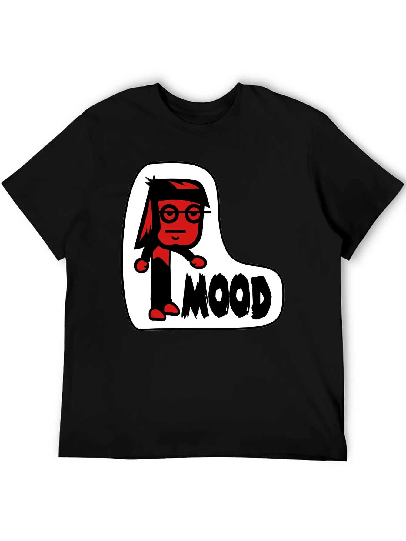 Mood Cartoon Graphic Black T-Shirt