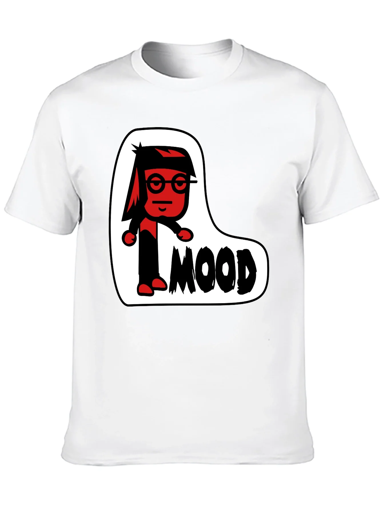 Mood Cartoon Graphic Black T-Shirt