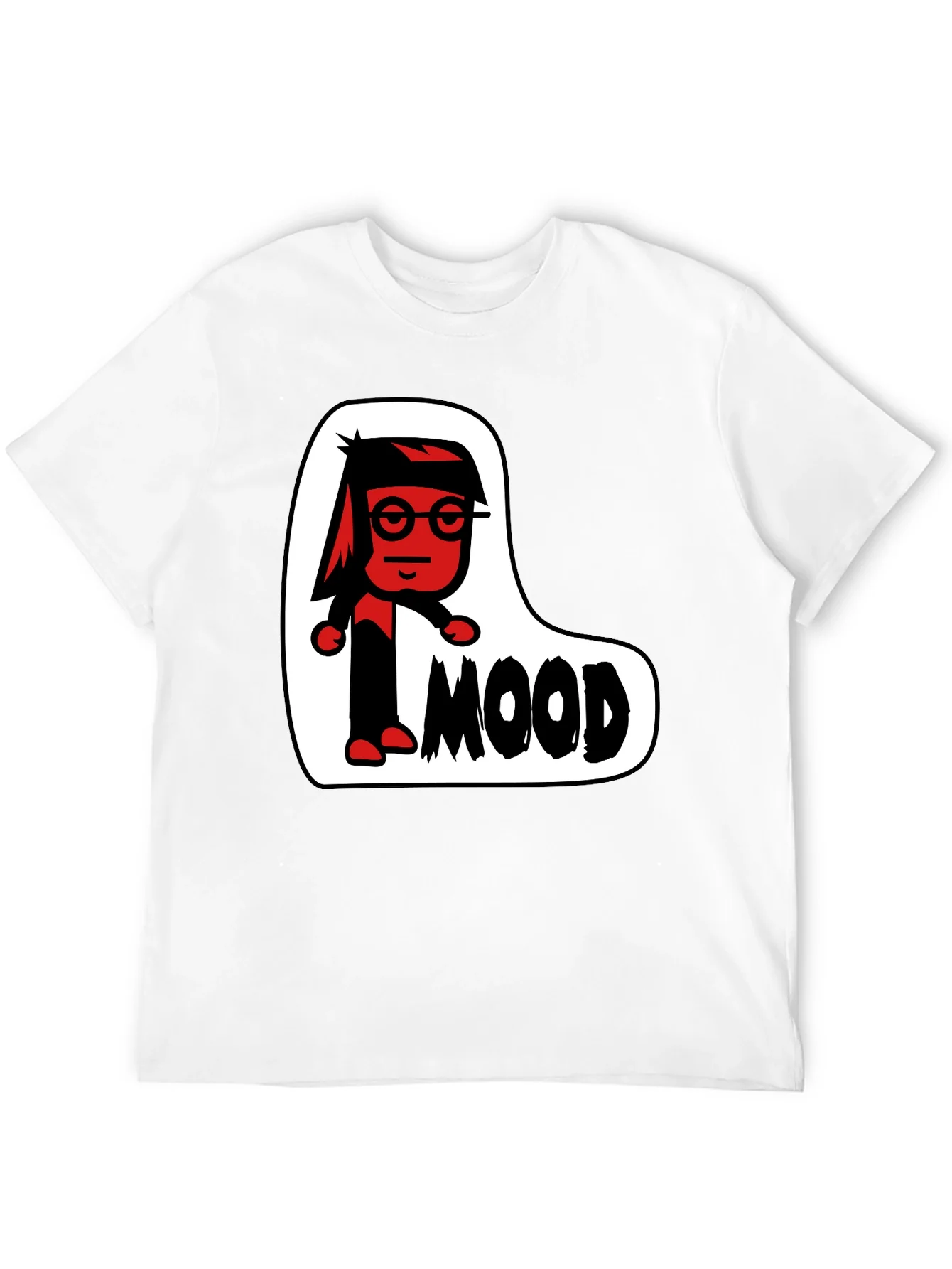 Mood Cartoon Graphic Black T-Shirt
