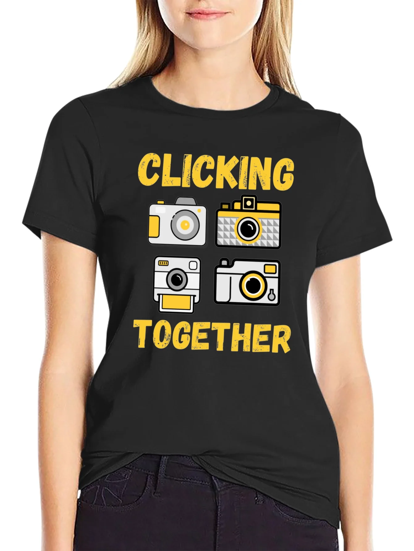 Clicking Together Camera Graphic T-Shirt