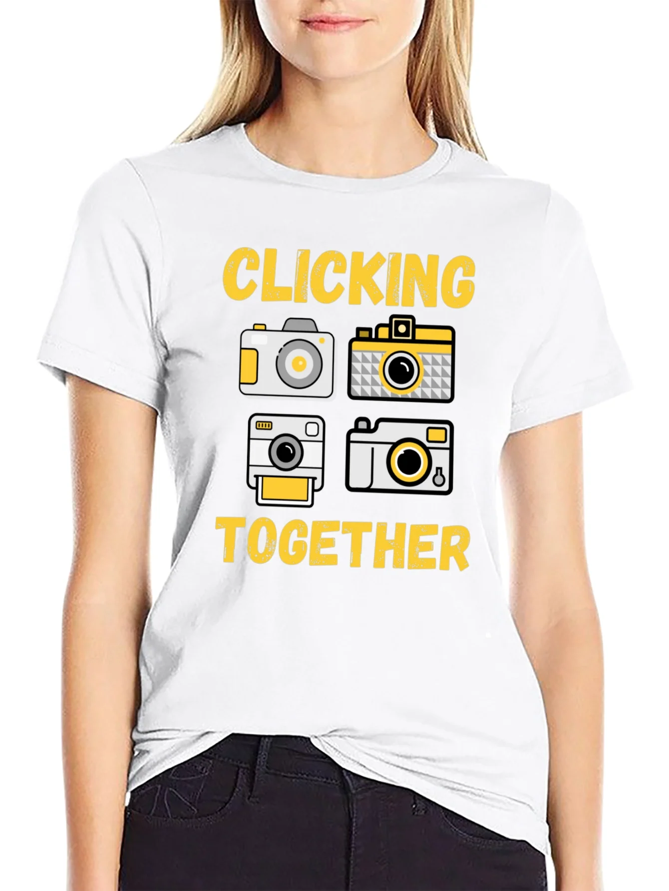 Clicking Together Camera Graphic T-Shirt