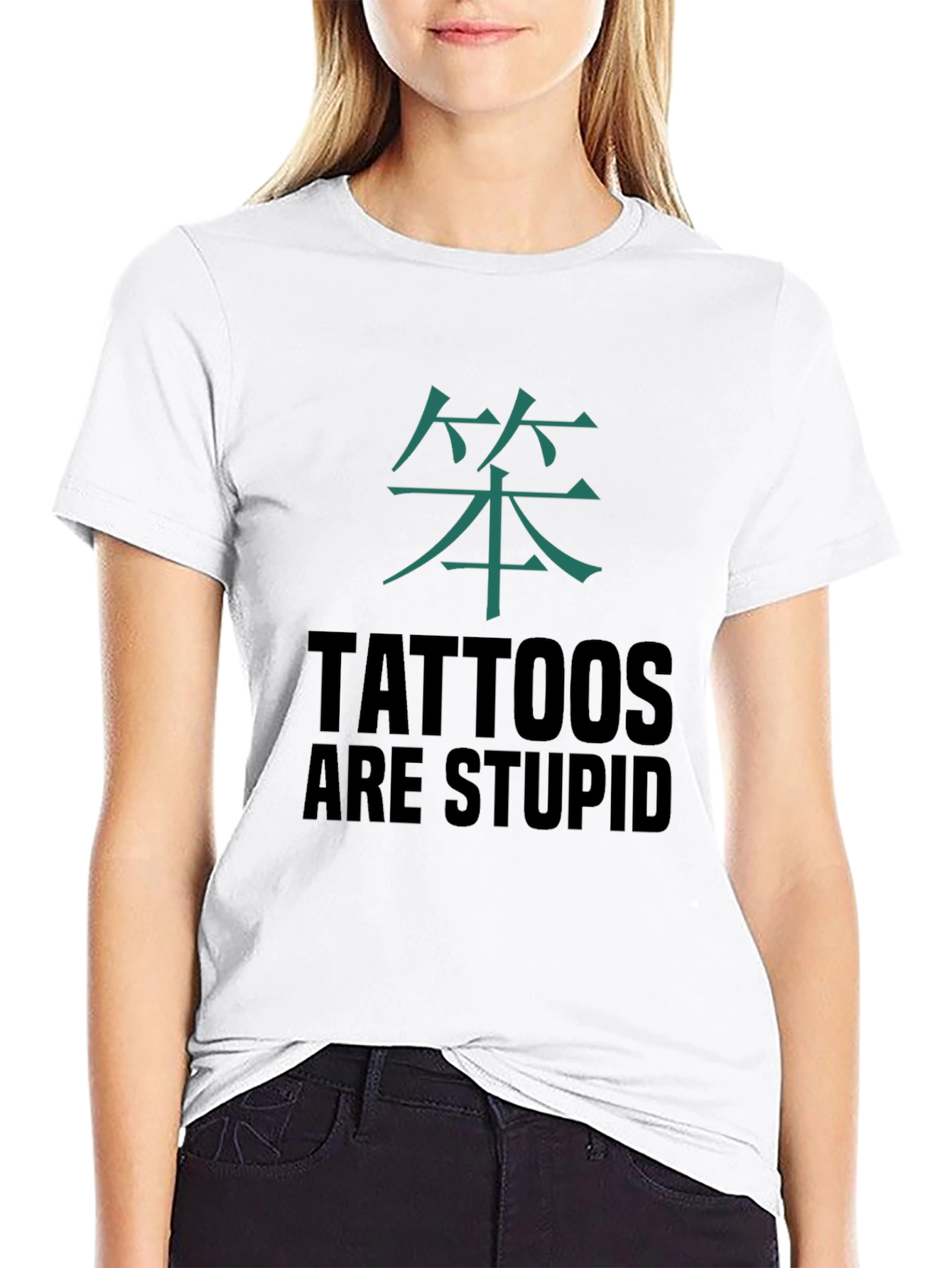 Tattoos Are Stupid Graphic Tee - Anti-Tattoo Sarcasm