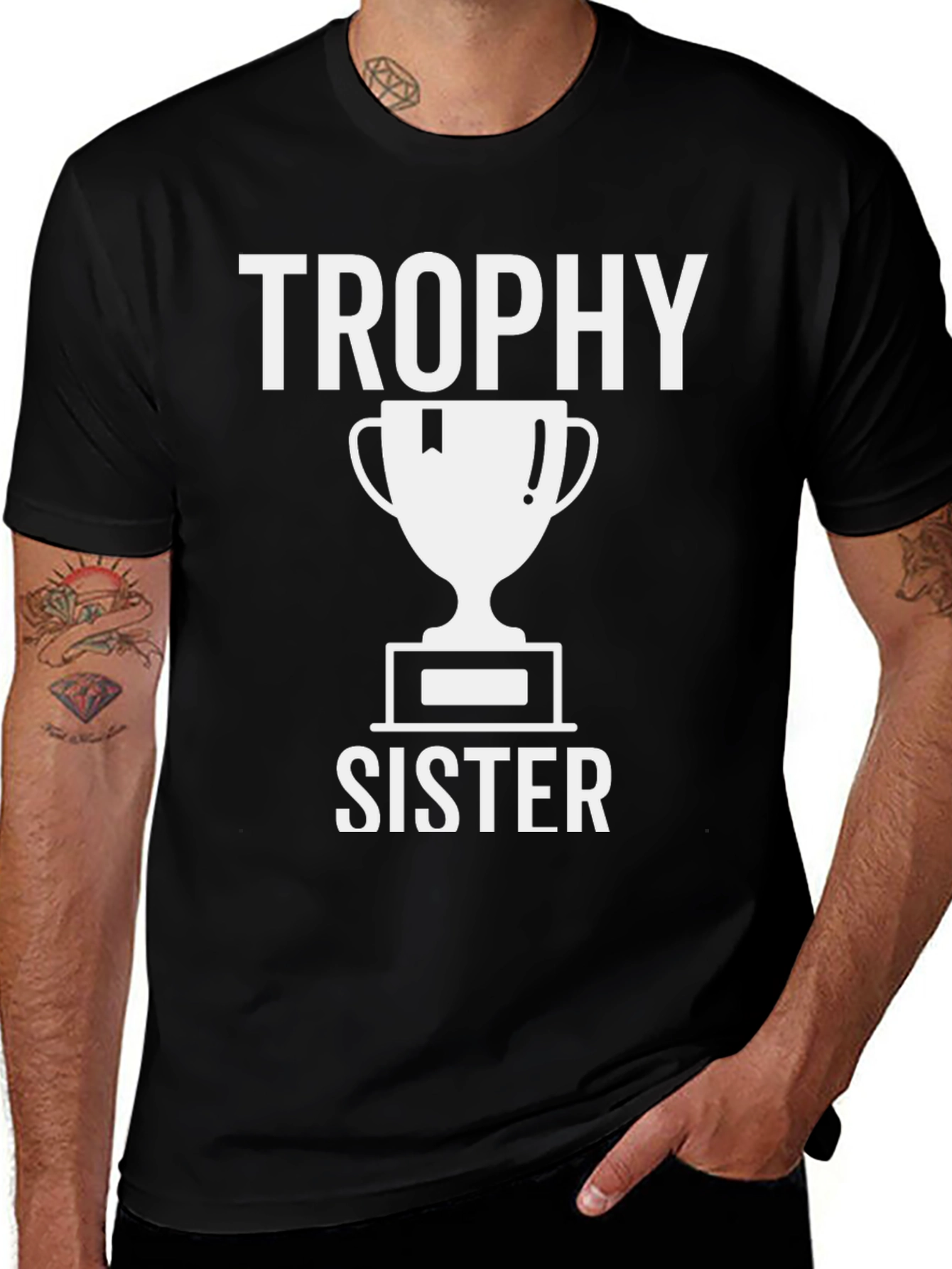 Trophy Sister Graphic T-Shirt - Black Cotton Tee
