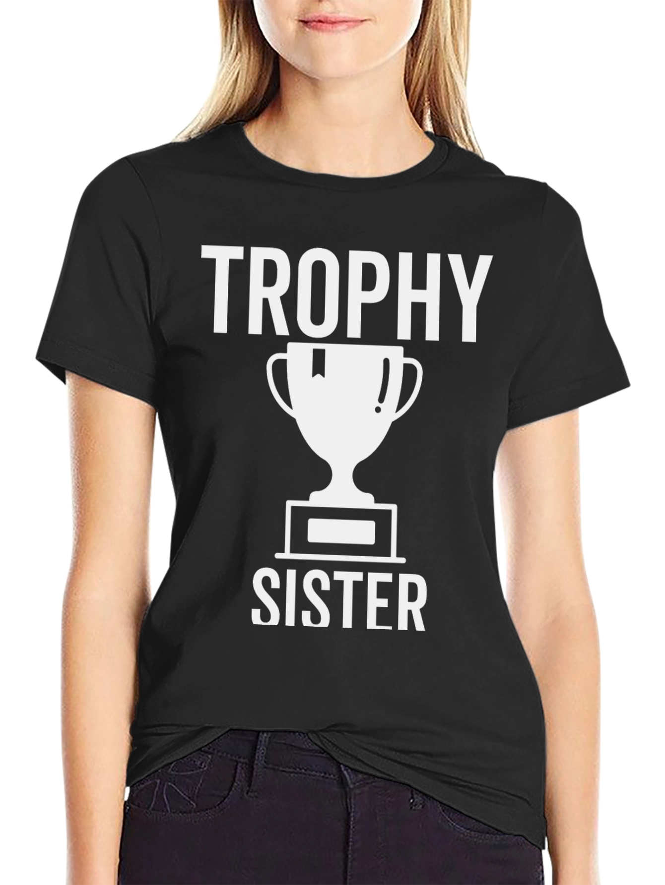 Trophy Sister Graphic T-Shirt - Black Cotton Tee