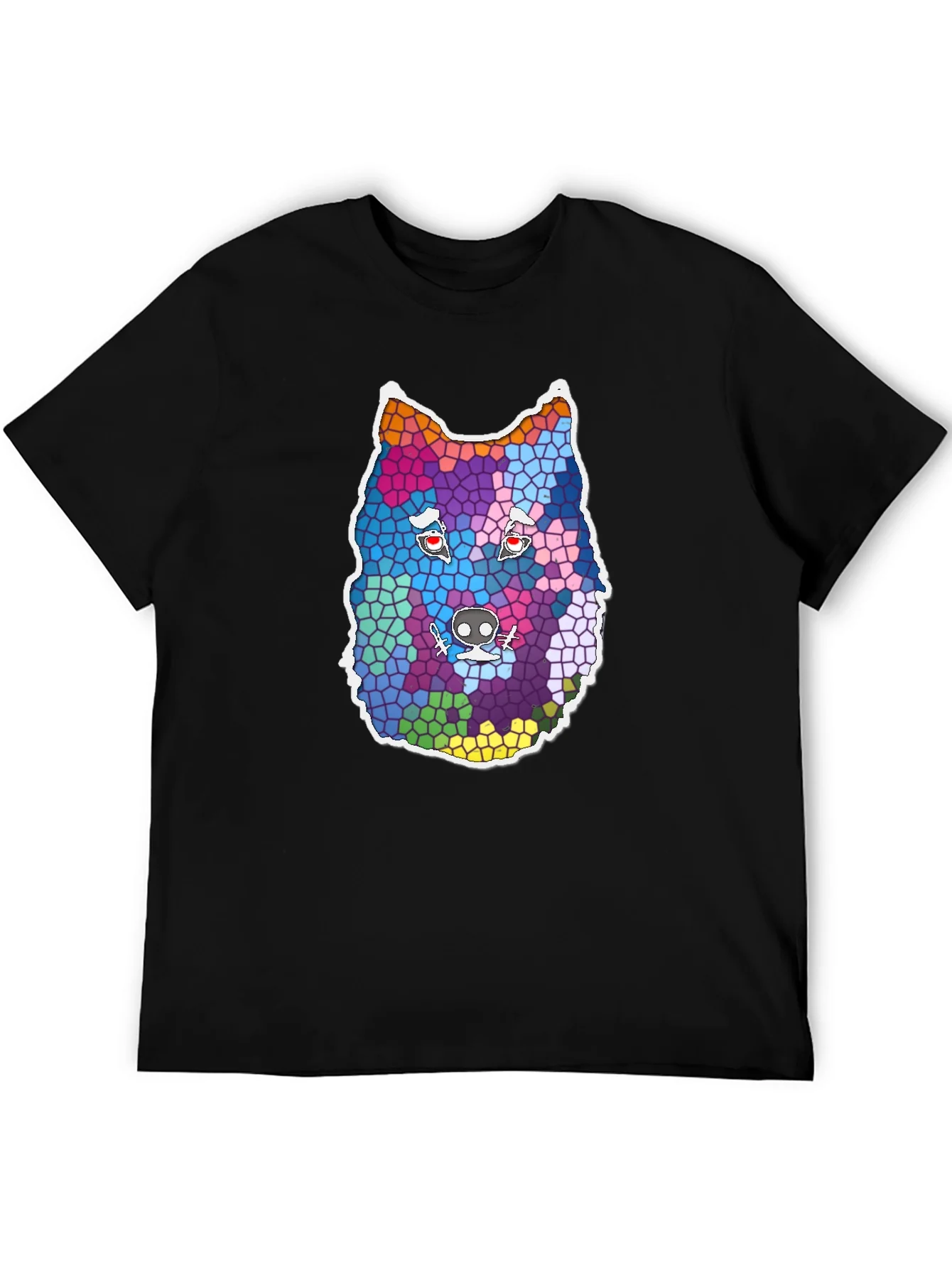 Wolf Mosaic Graphic Tee - Cool Animal Design