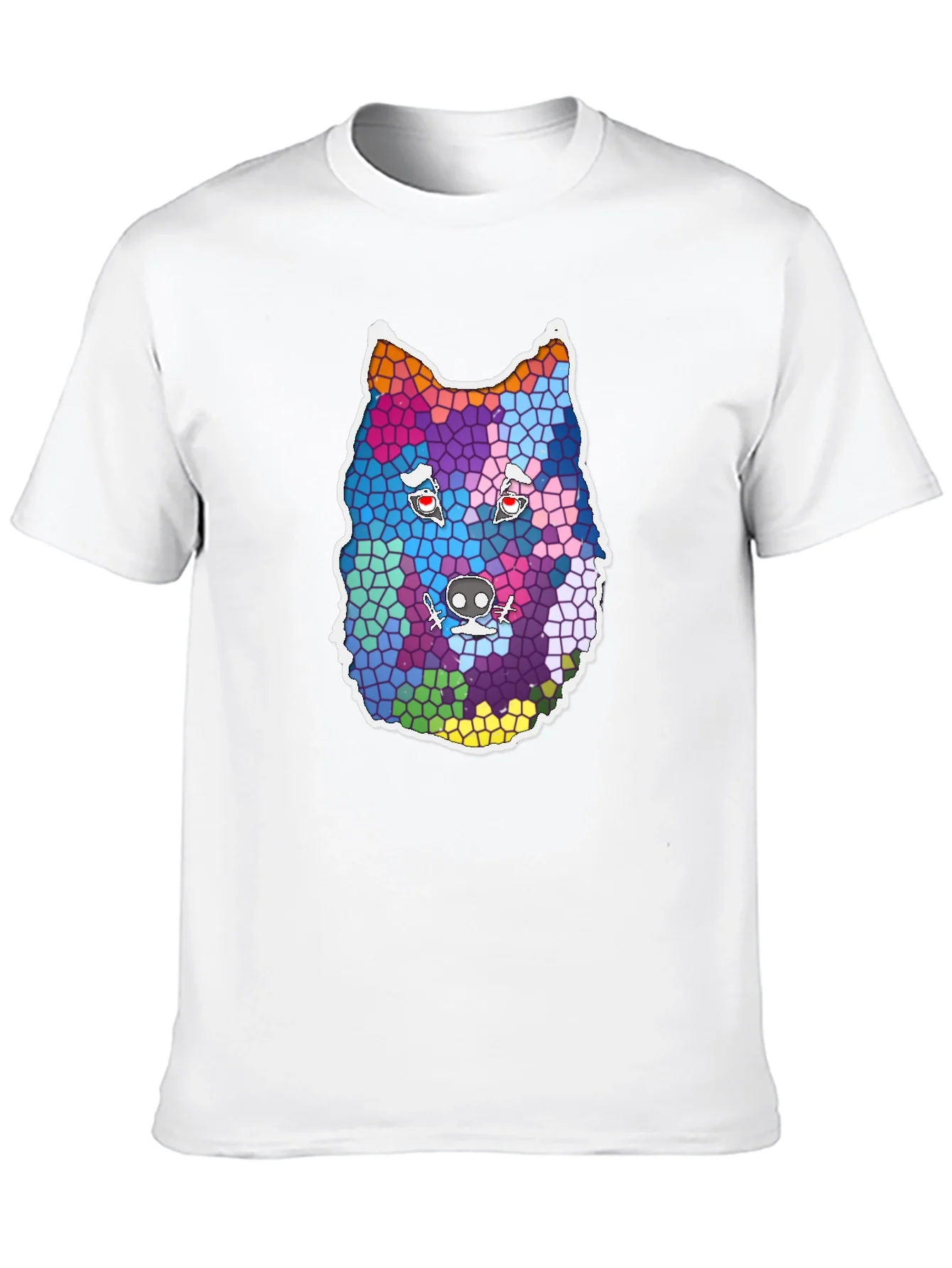 Wolf Mosaic Graphic Tee - Cool Animal Design