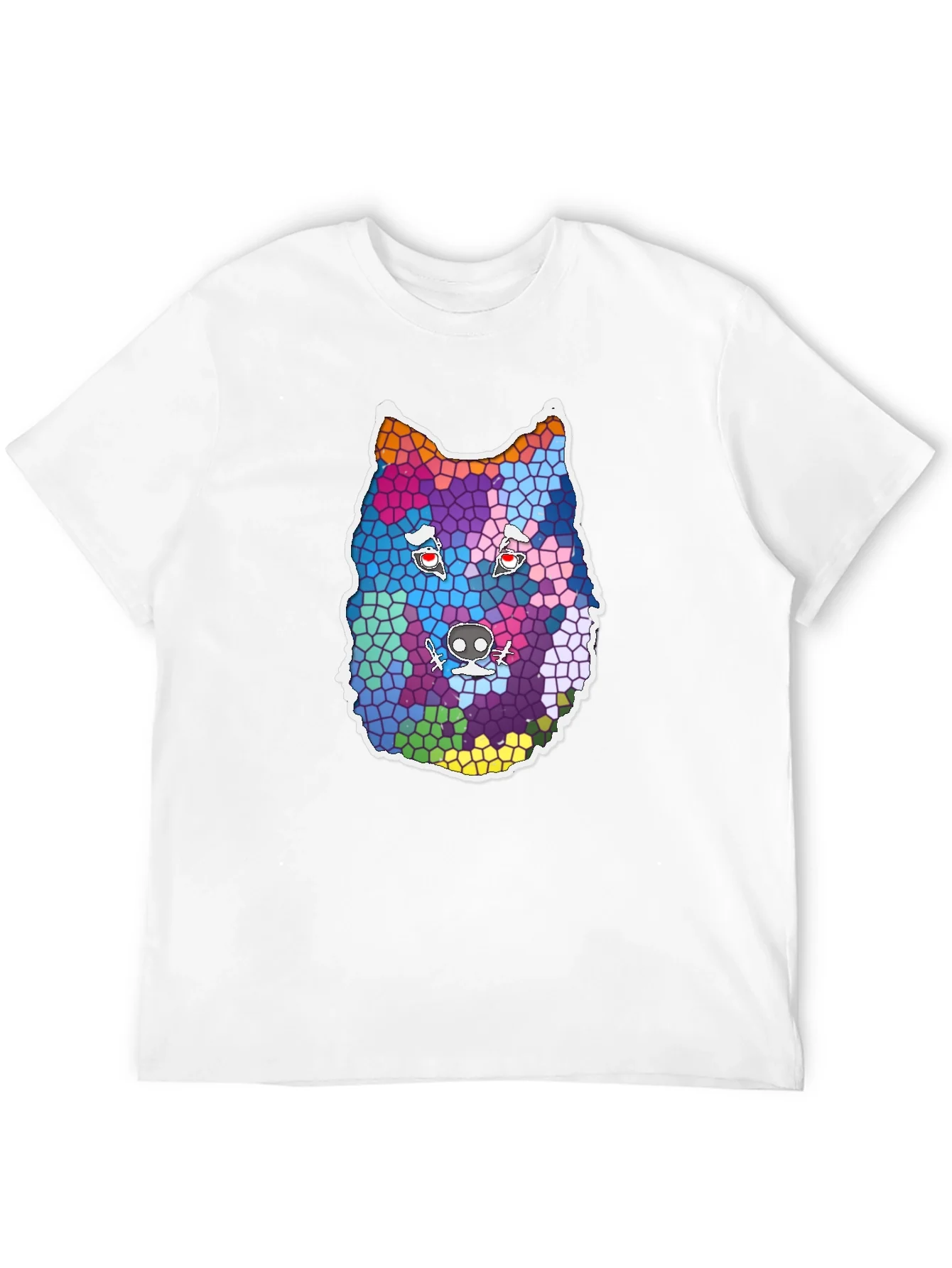 Wolf Mosaic Graphic Tee - Cool Animal Design