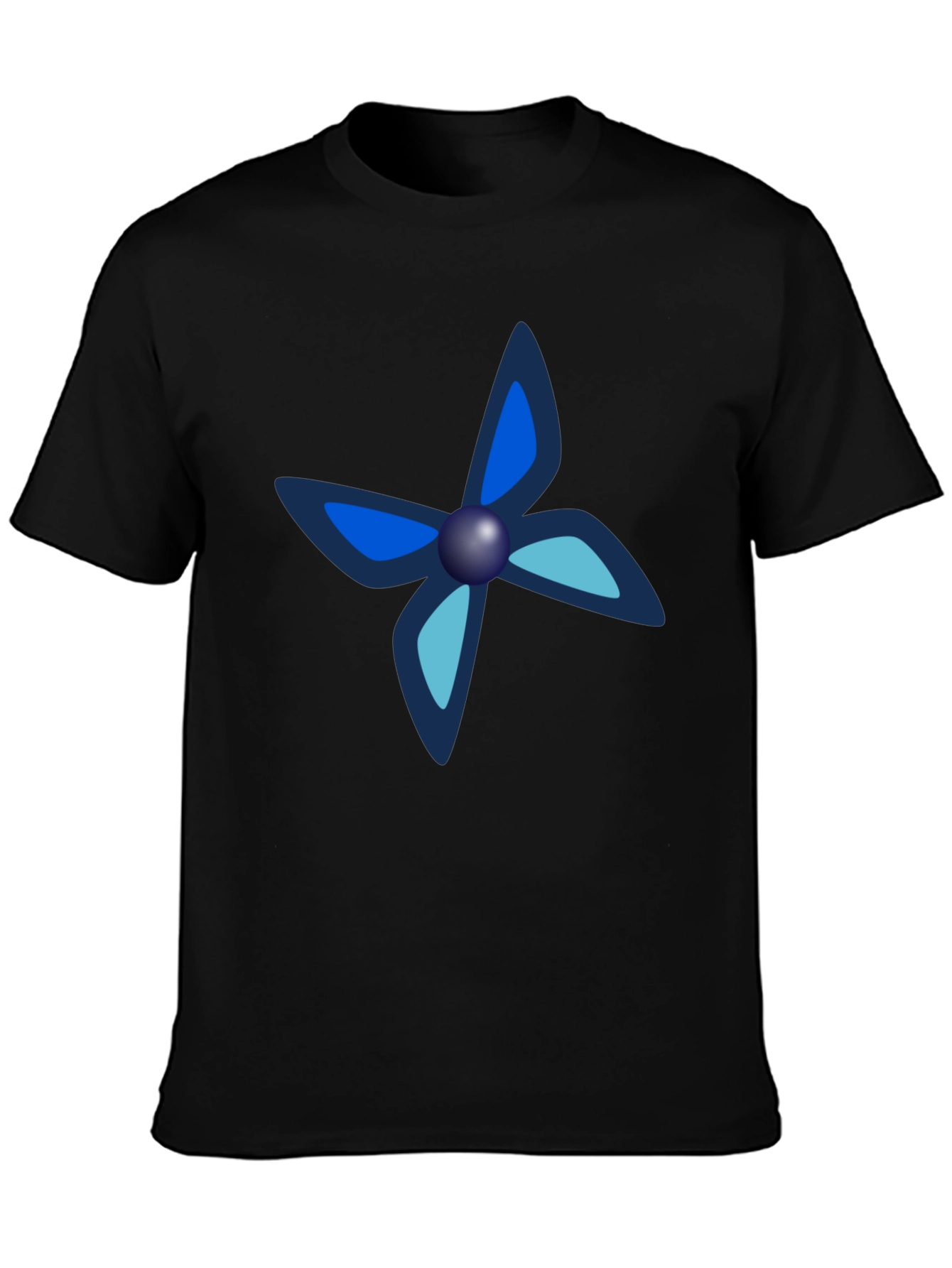 Blue Floral Graphic T-Shirt