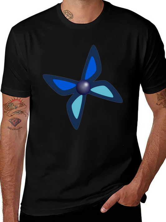 Blue Floral Graphic T-Shirt