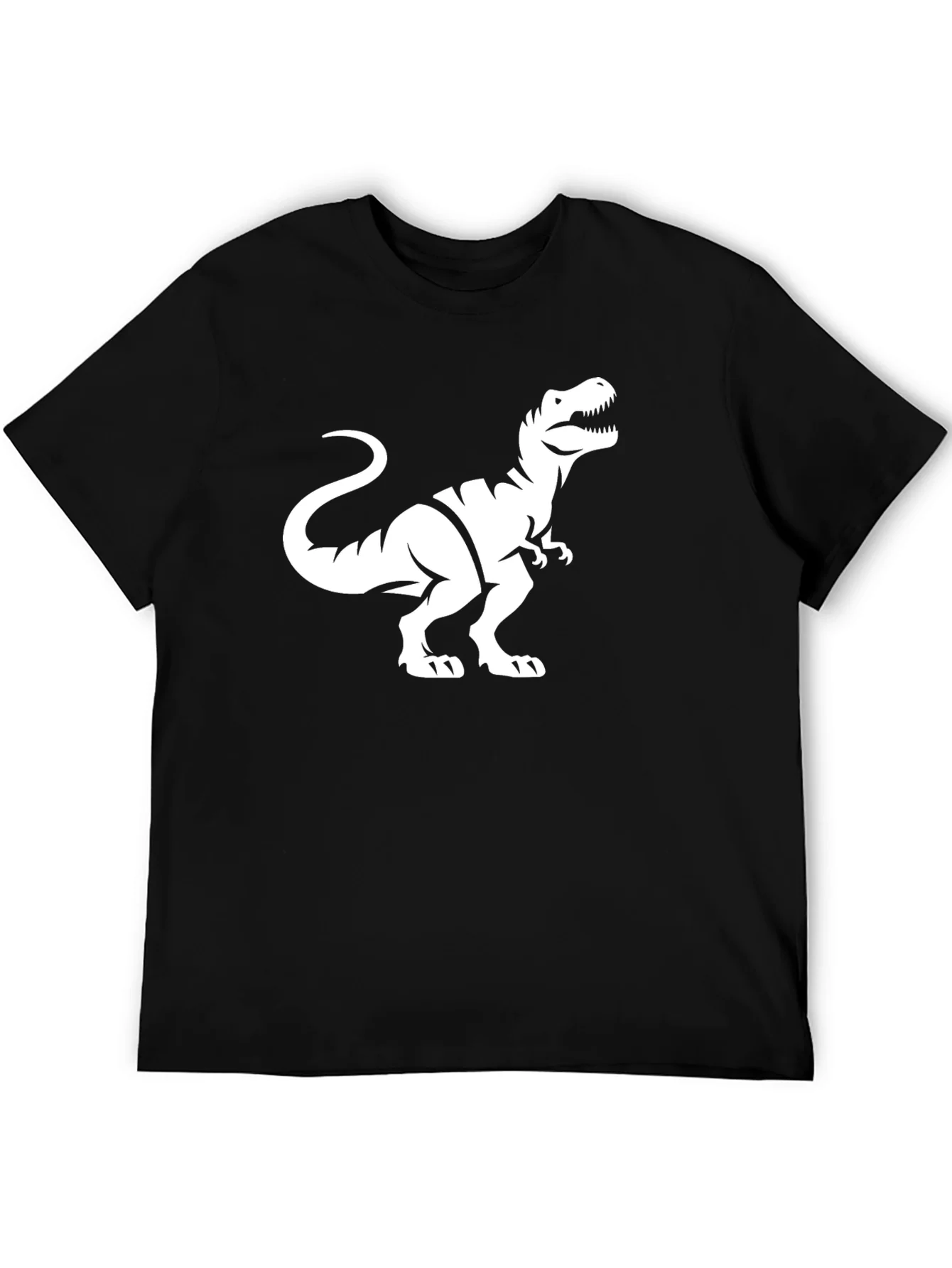 Dinosaur Graphic Tee - Black Cotton T-Shirt