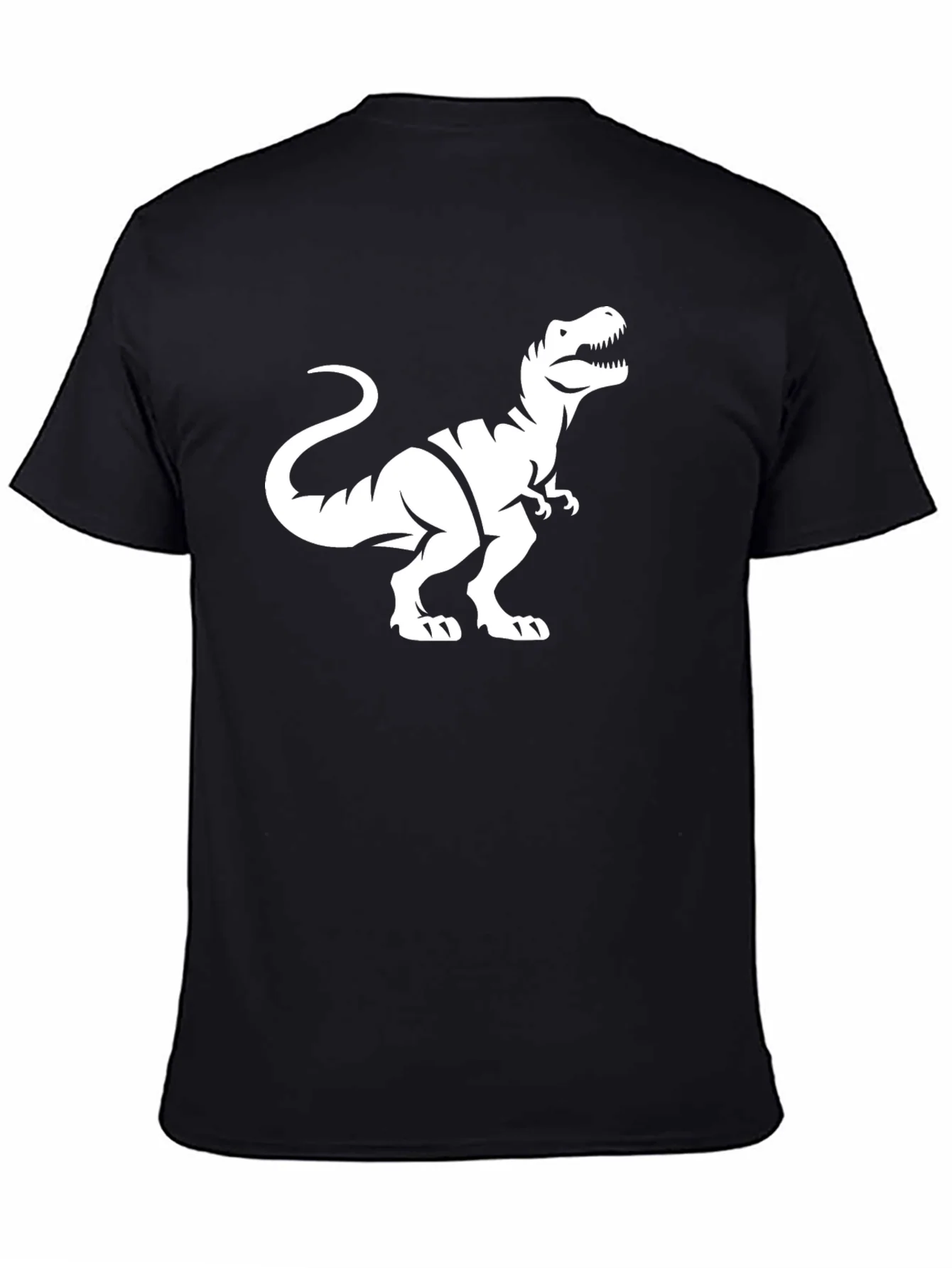 Dinosaur Graphic Tee - Black Cotton T-Shirt