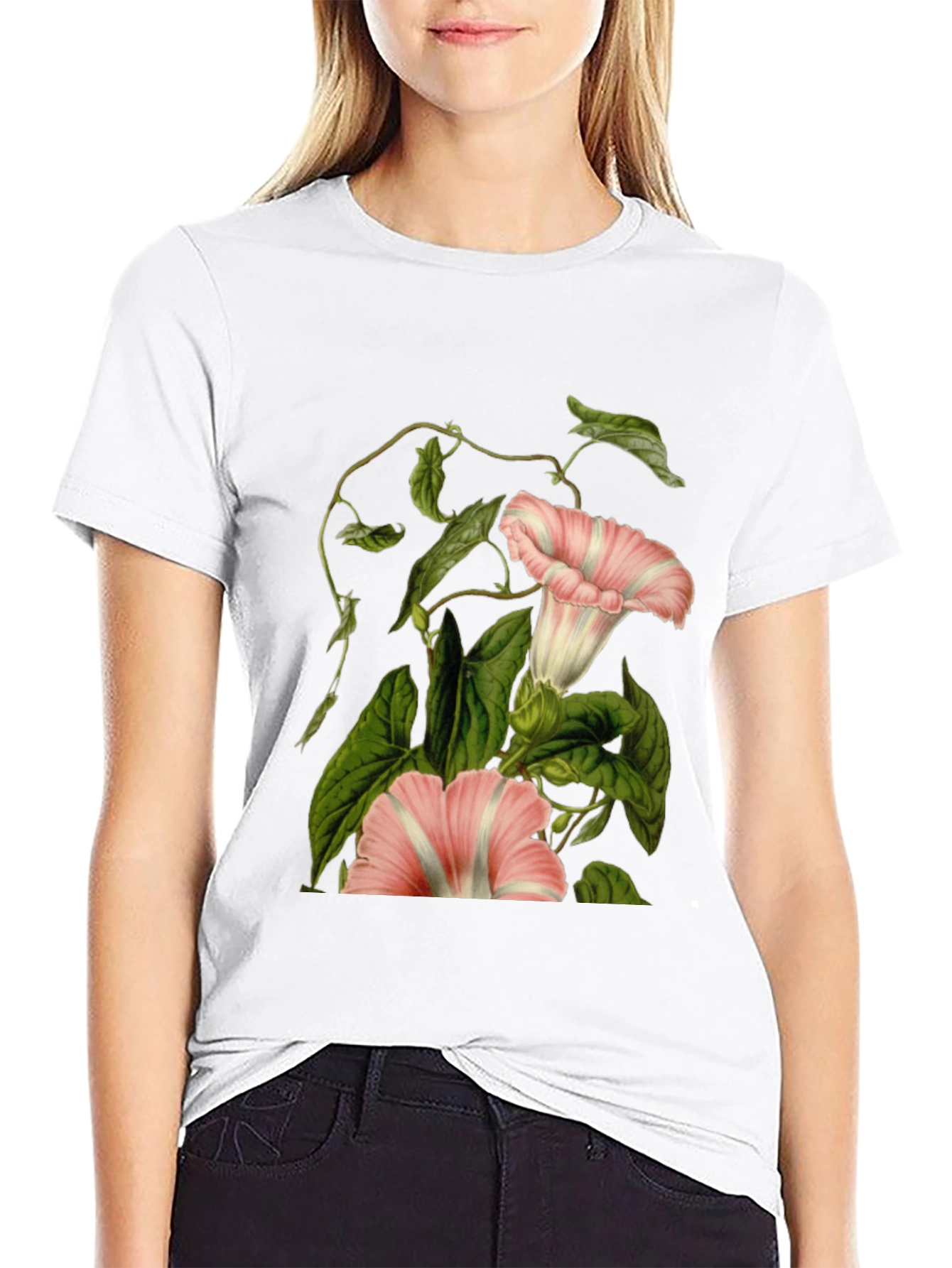 Floral Graphic Black T-Shirt