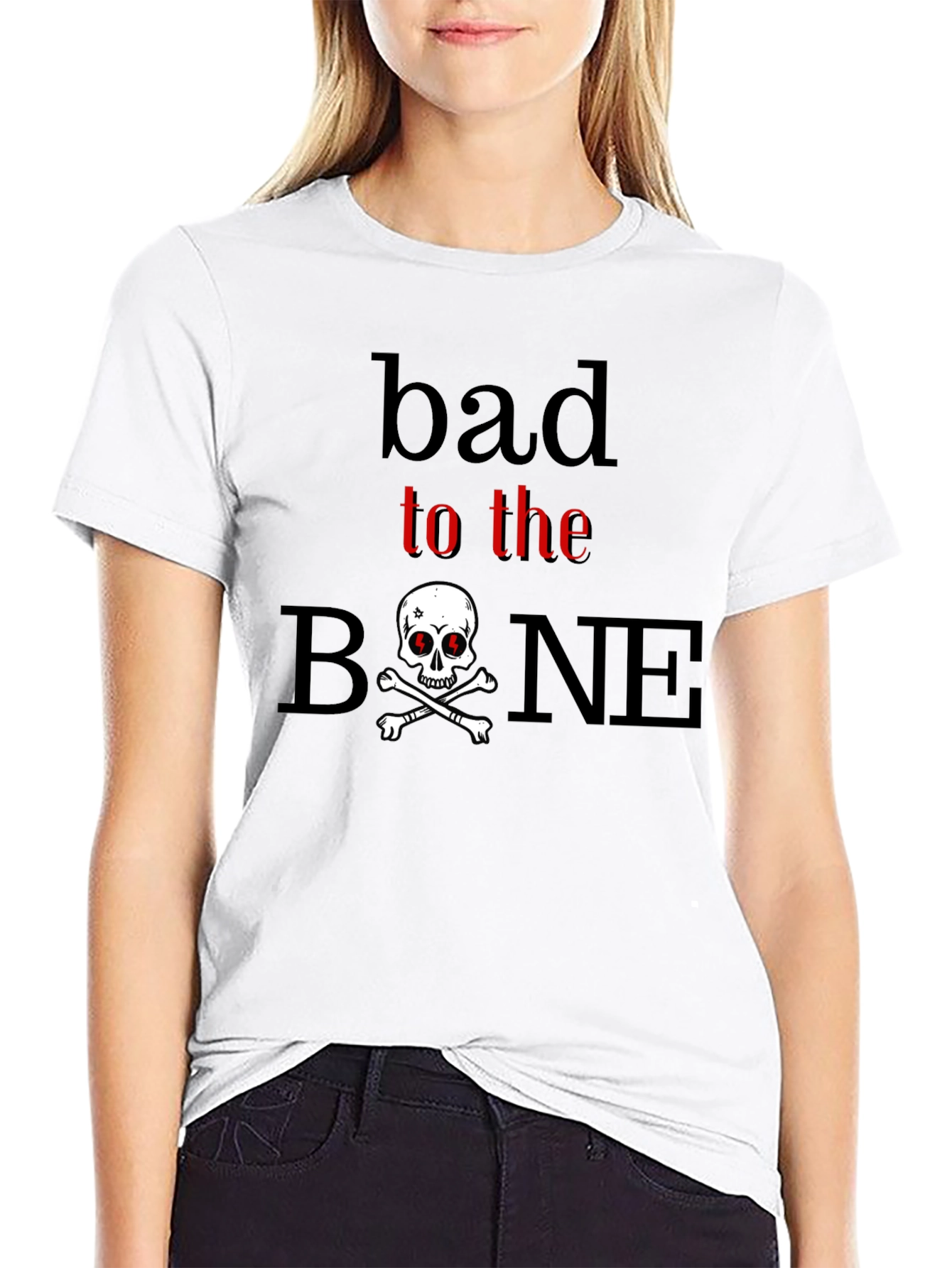 Bad to the Bone Skull Graphic T-Shirt