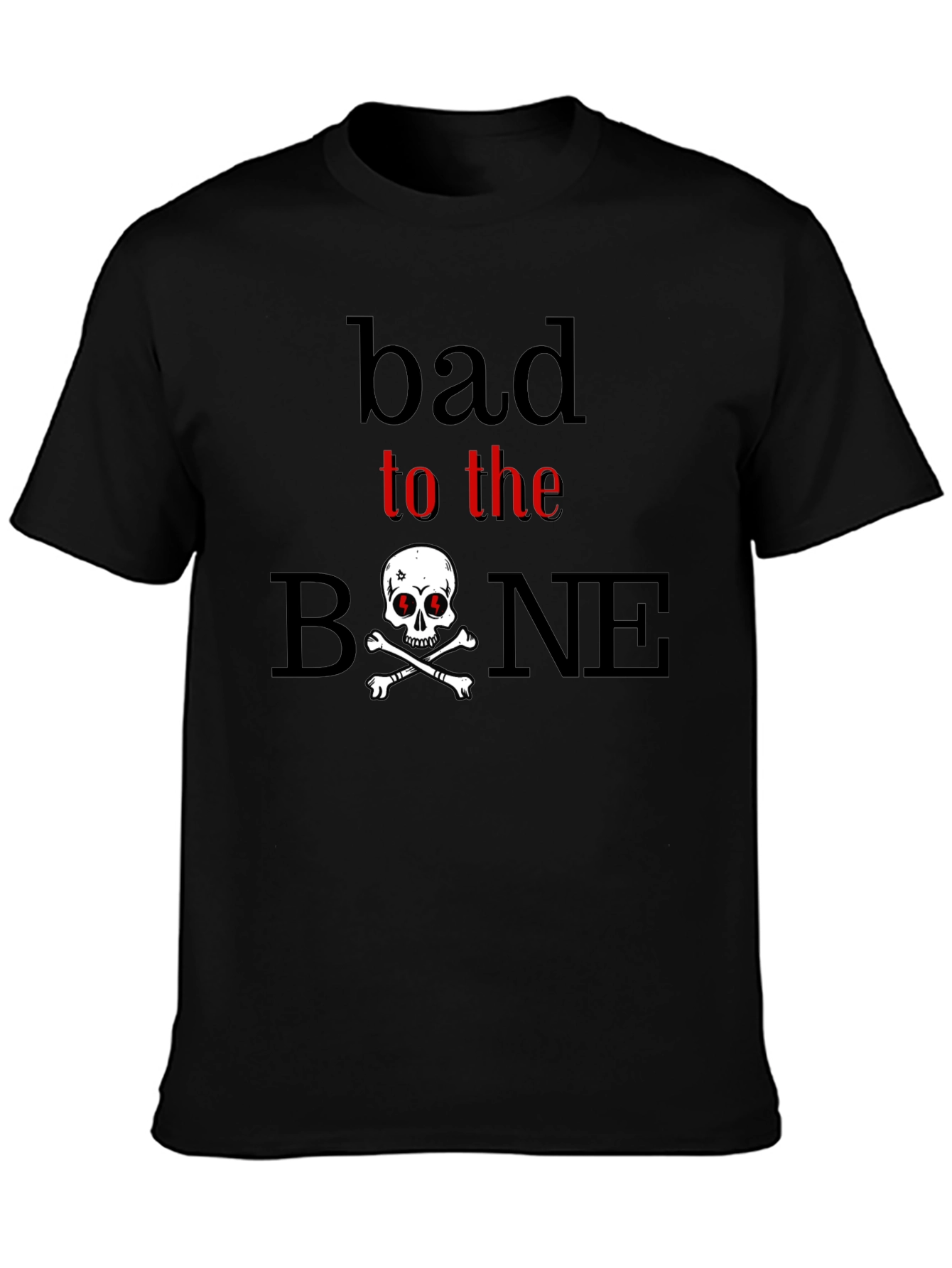 Bad to the Bone Skull Graphic T-Shirt