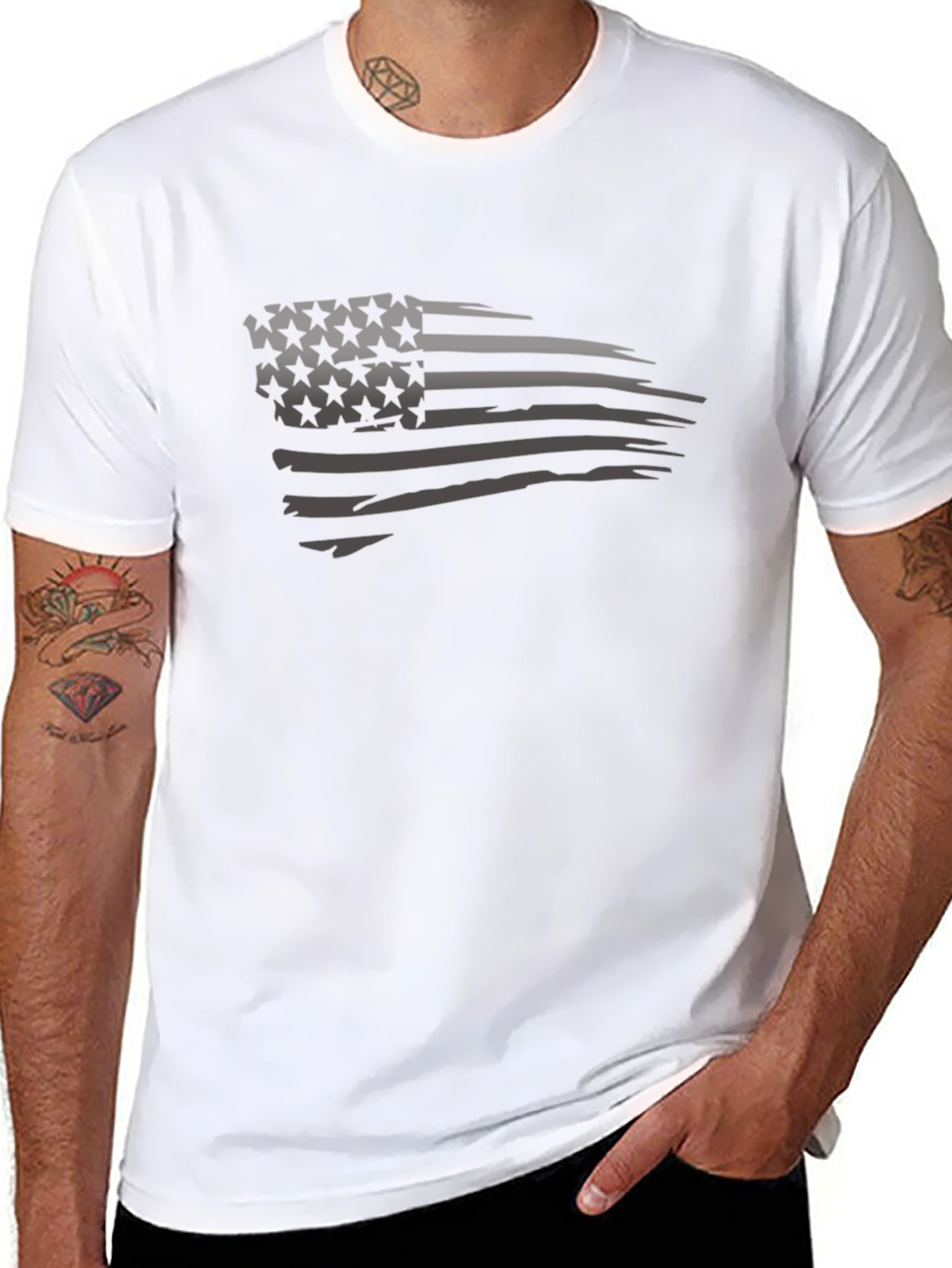 Distressed American Flag Graphic T-Shirt