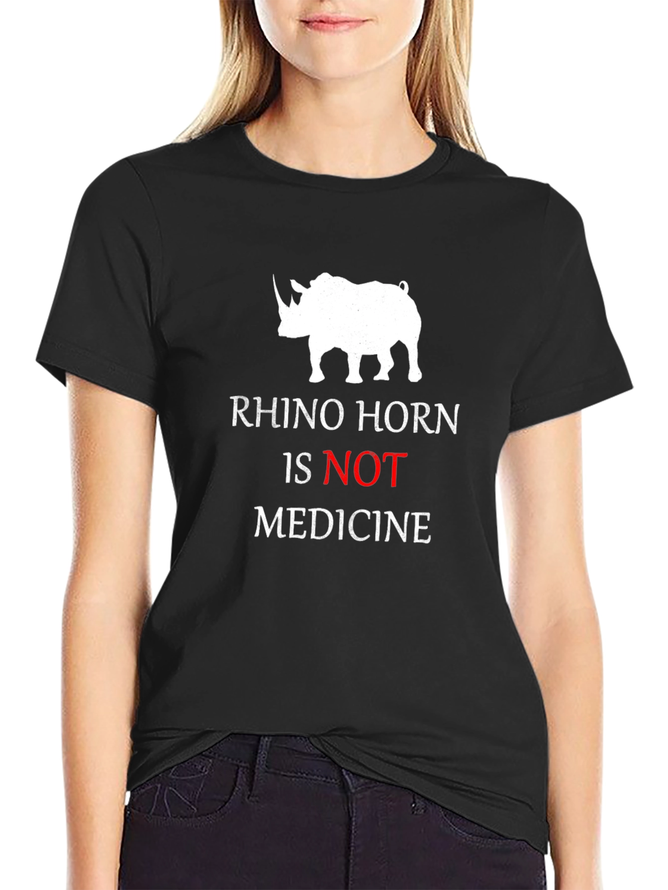 Rhino Horn Awareness Graphic Tee - Black