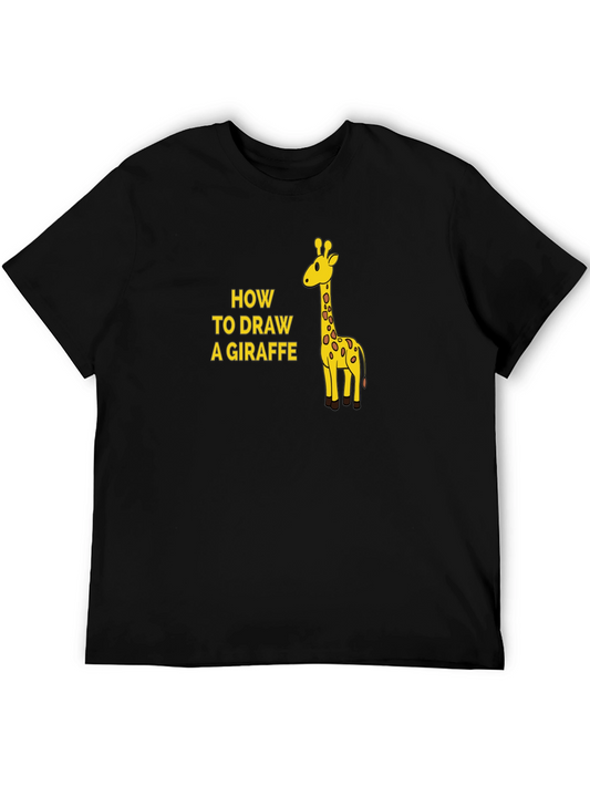 How To Draw a Giraffe Mens Black T-Shirt