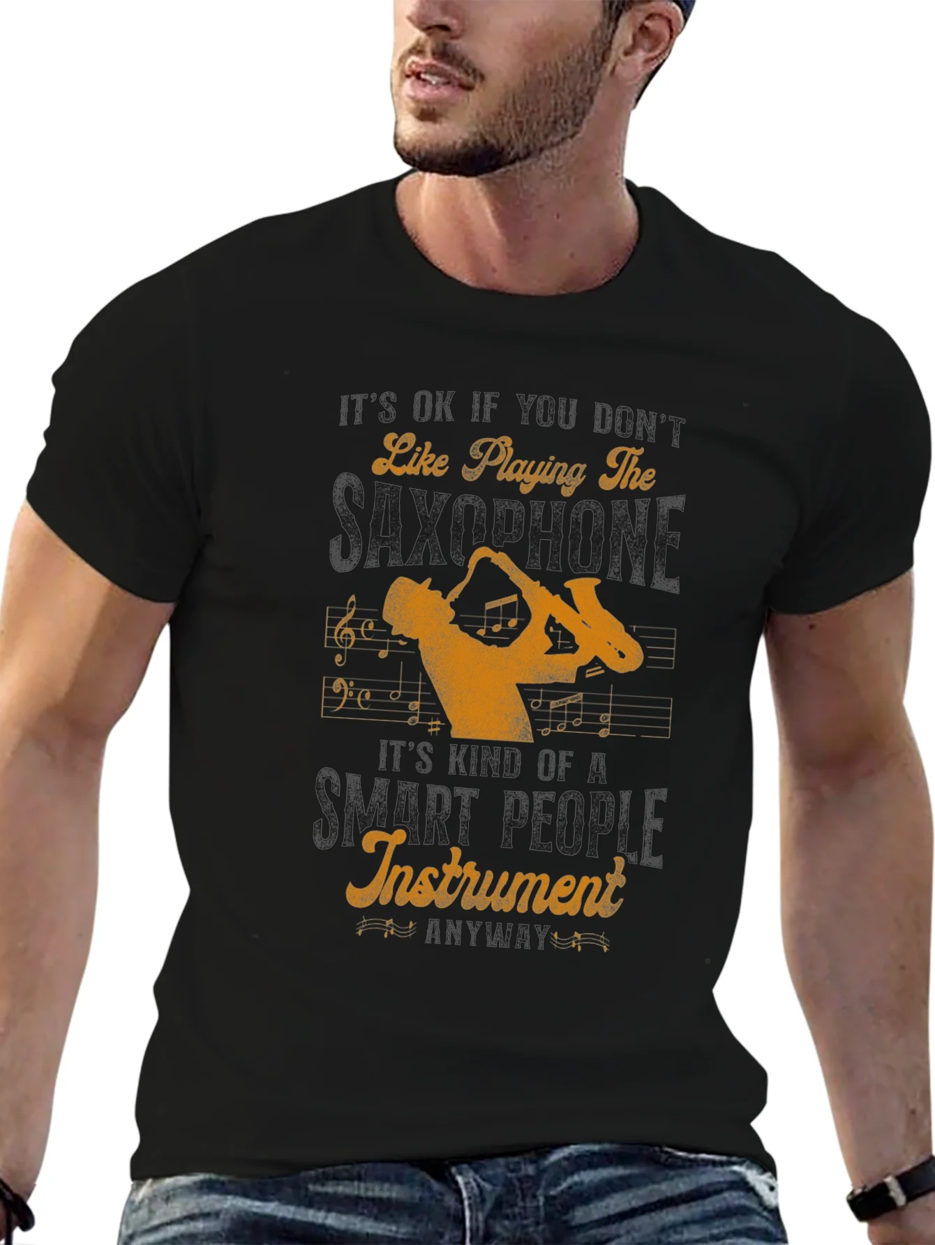 Saxophone Player Graphic Tee - Musical Instrument Lover Shirt