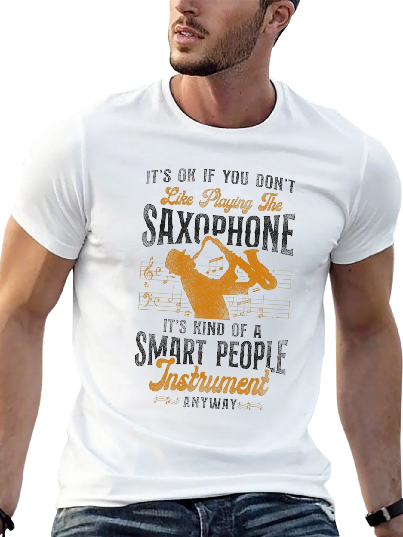 Saxophone Player Graphic Tee - Musical Instrument Lover Shirt