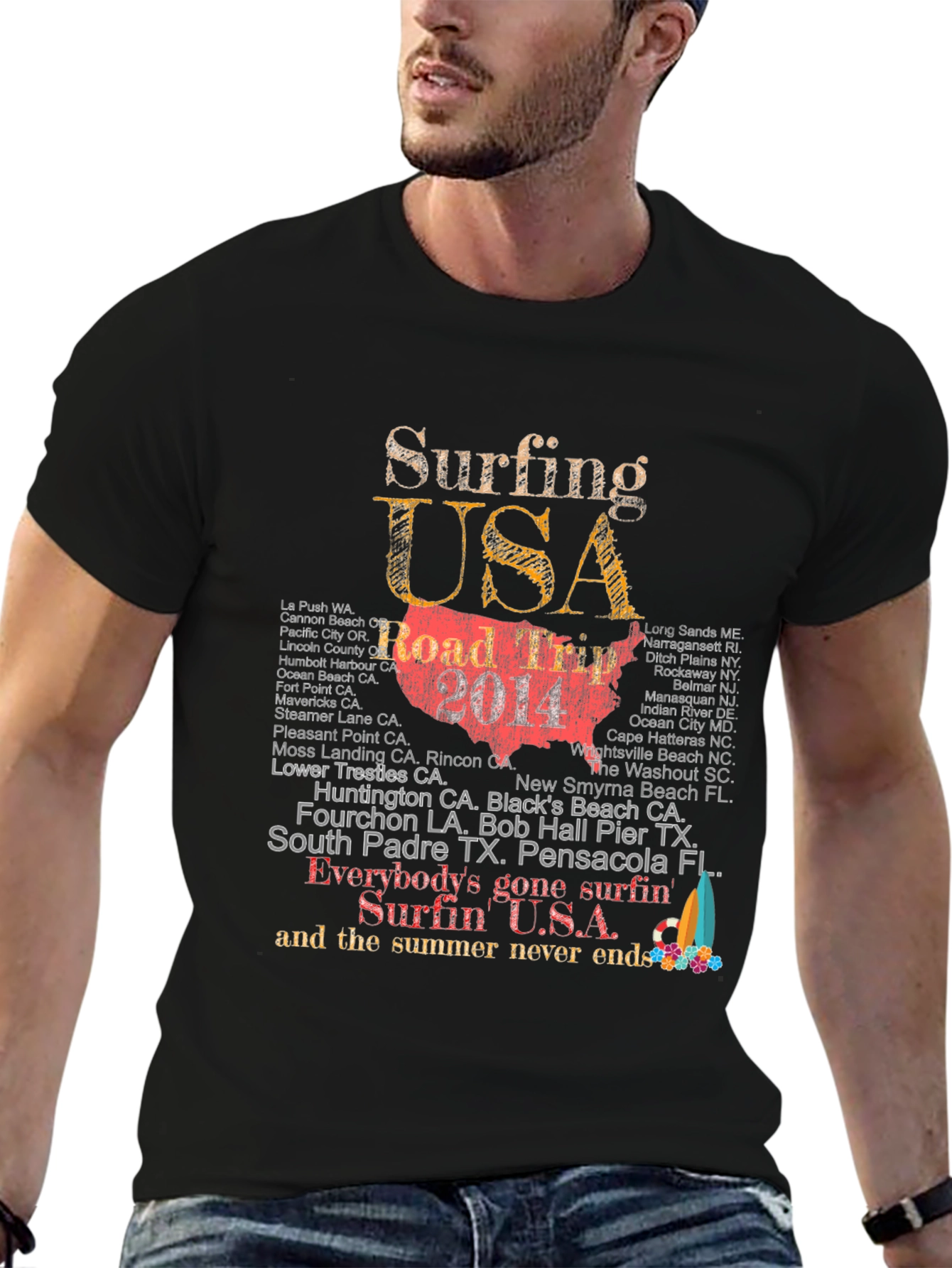 Surfing USA Road Trip Graphic Tee