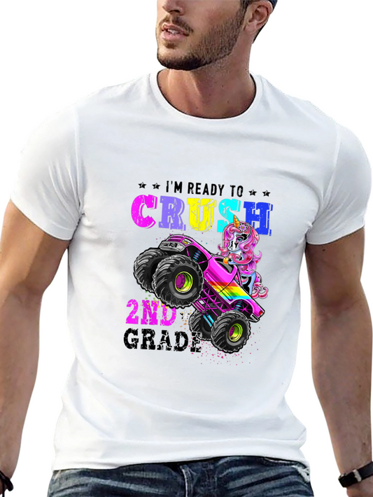Ready to Crush 2nd Grade Unicorn Monster Truck T-Shirt