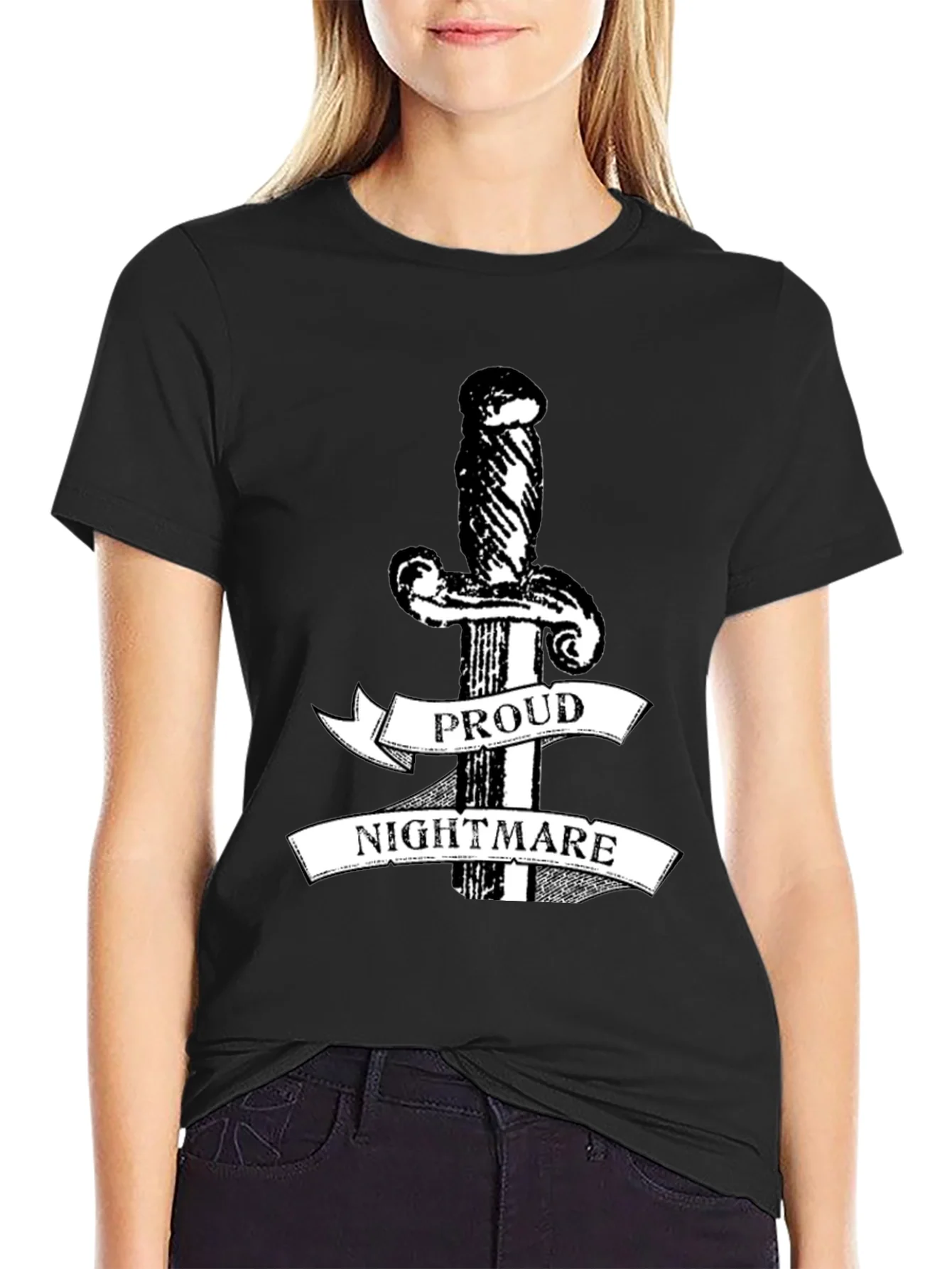 Proud Nightmare Sword Graphic Black T-Shirt