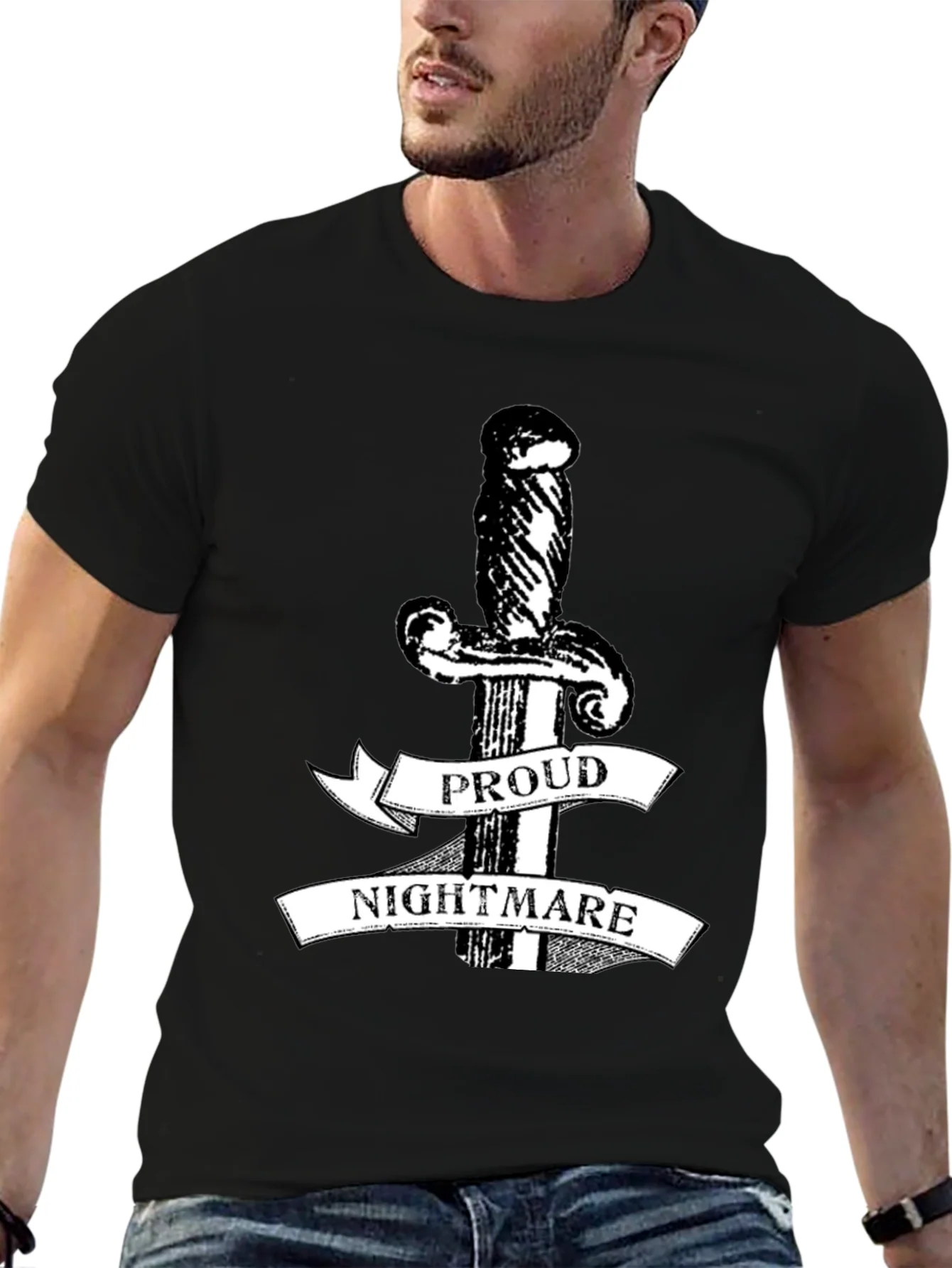 Proud Nightmare Sword Graphic Black T-Shirt
