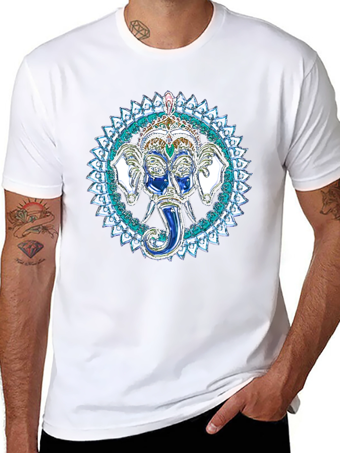 Ganesh Mandala Graphic Tee - Black